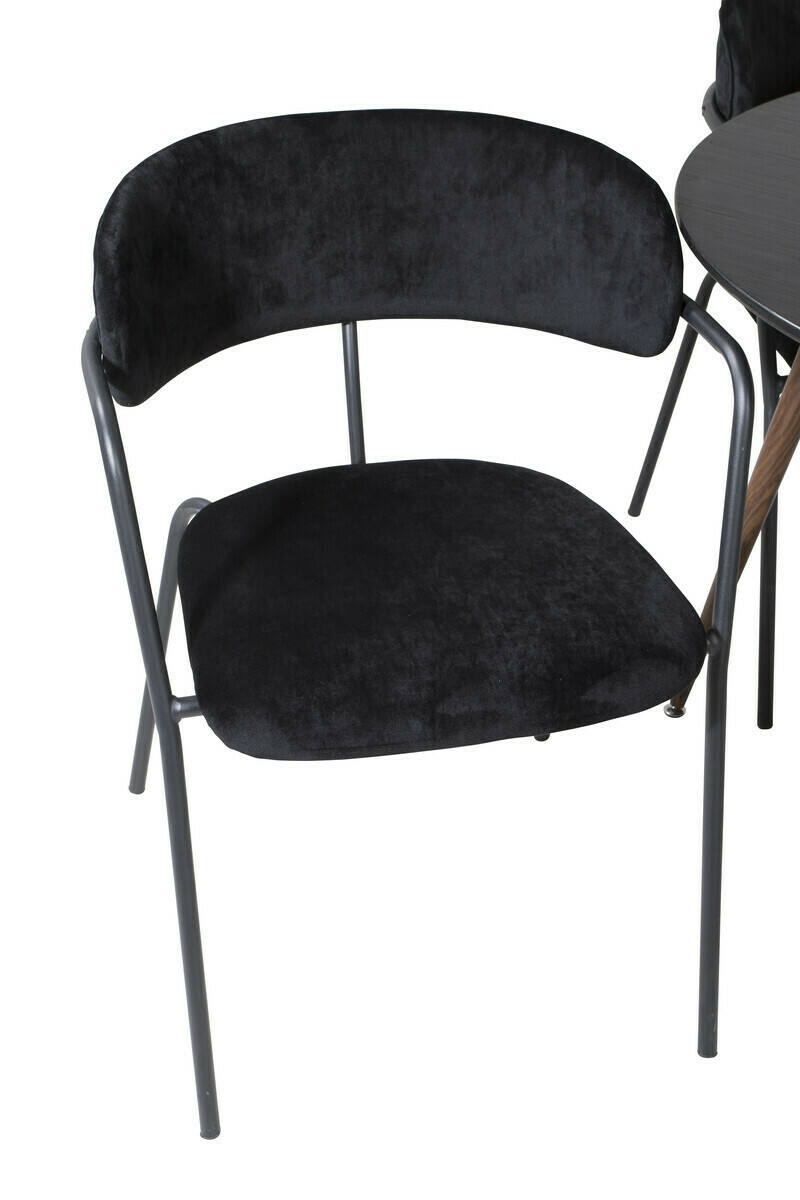 Étkezőgarnitúra Dallas 285 (Fekete + Dió)