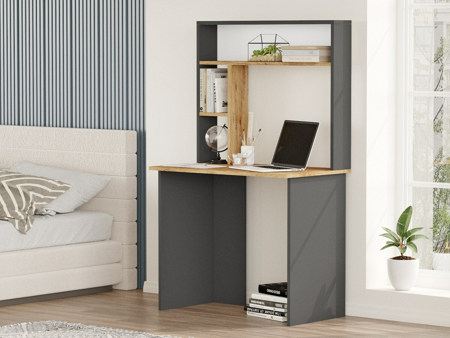 Íróasztal Asheboro 117 (Antracit + Fenyő)