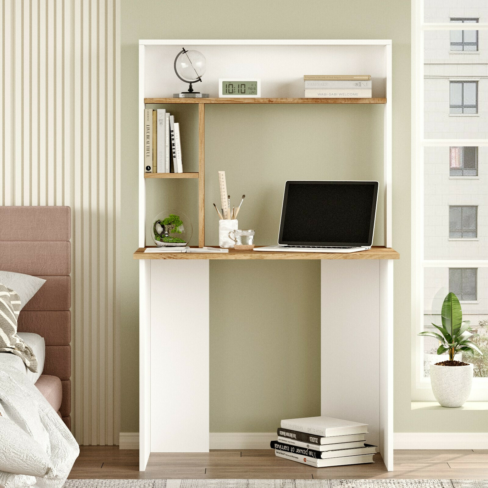 Íróasztal Asheboro 117 (Fehér + Fenyő)