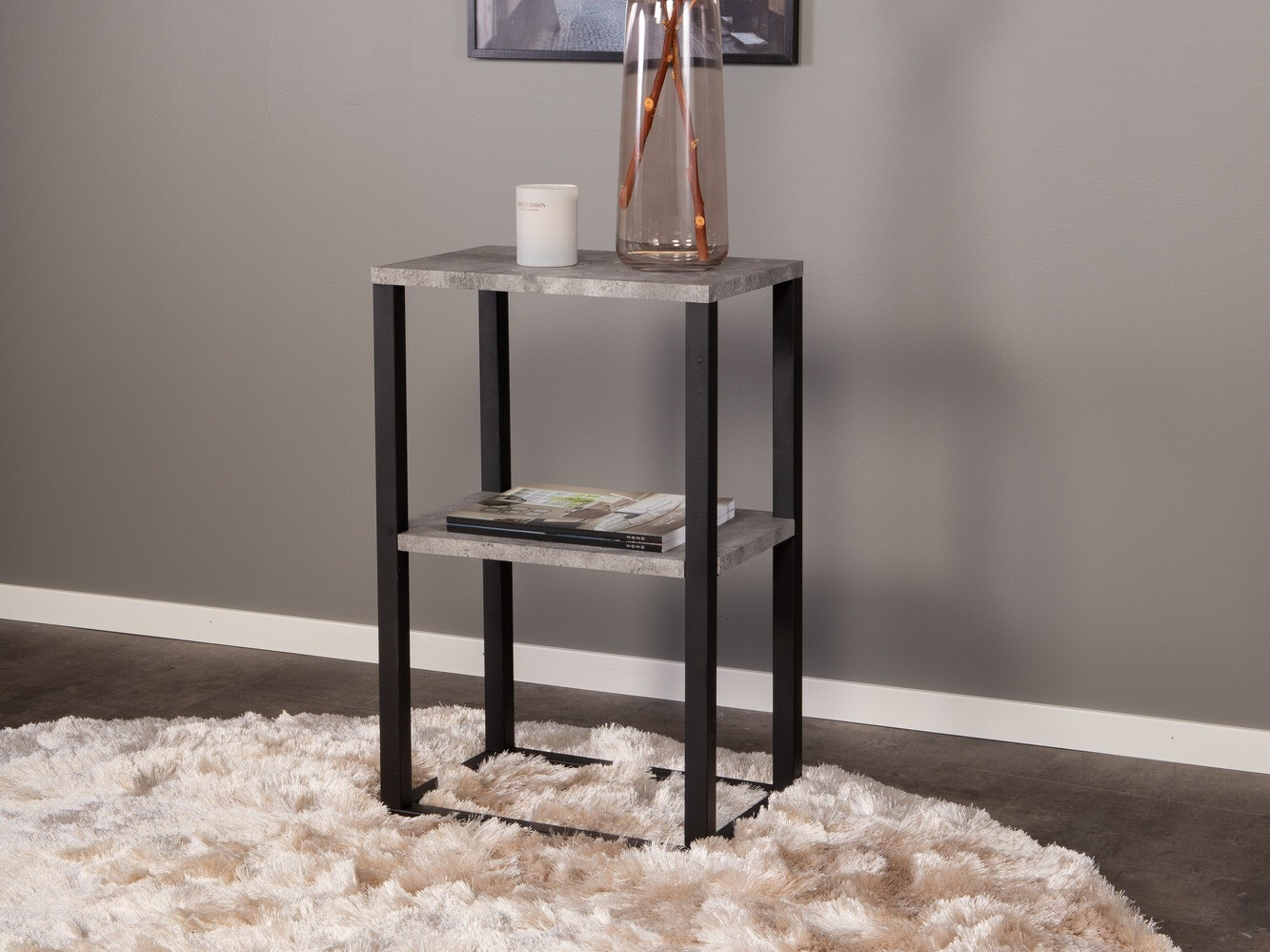 Kisasztal Dallas 260 (Beton + Fekete)