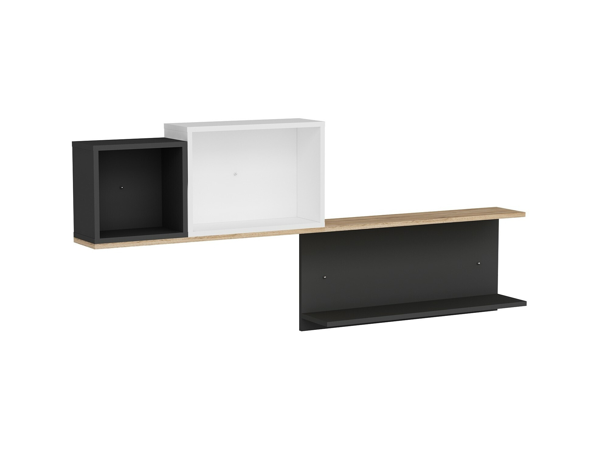 Fali polc Kailua 2184 (Fehér + Antracit + Fenyő)