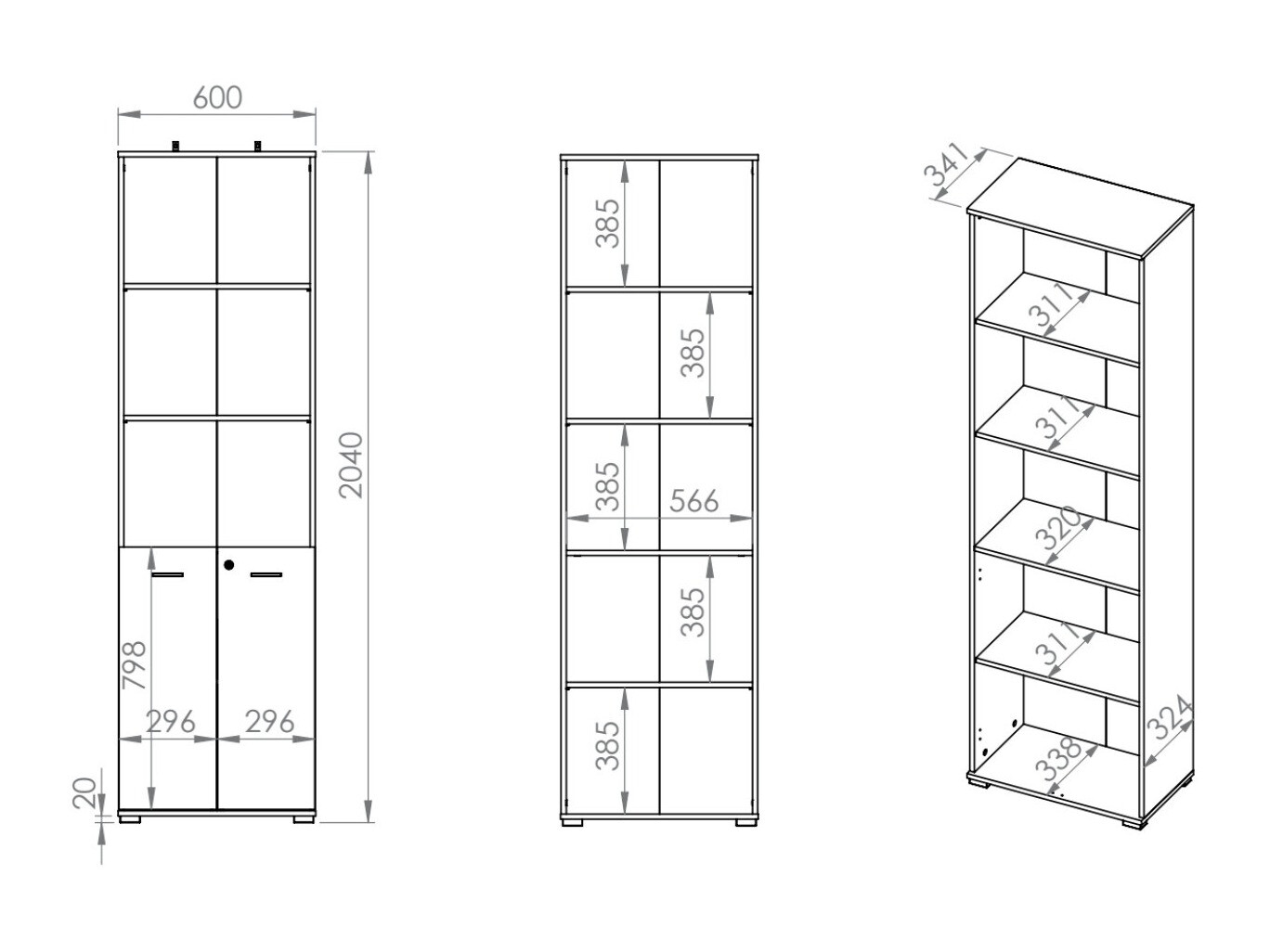 Könyvespolc Soremi 101