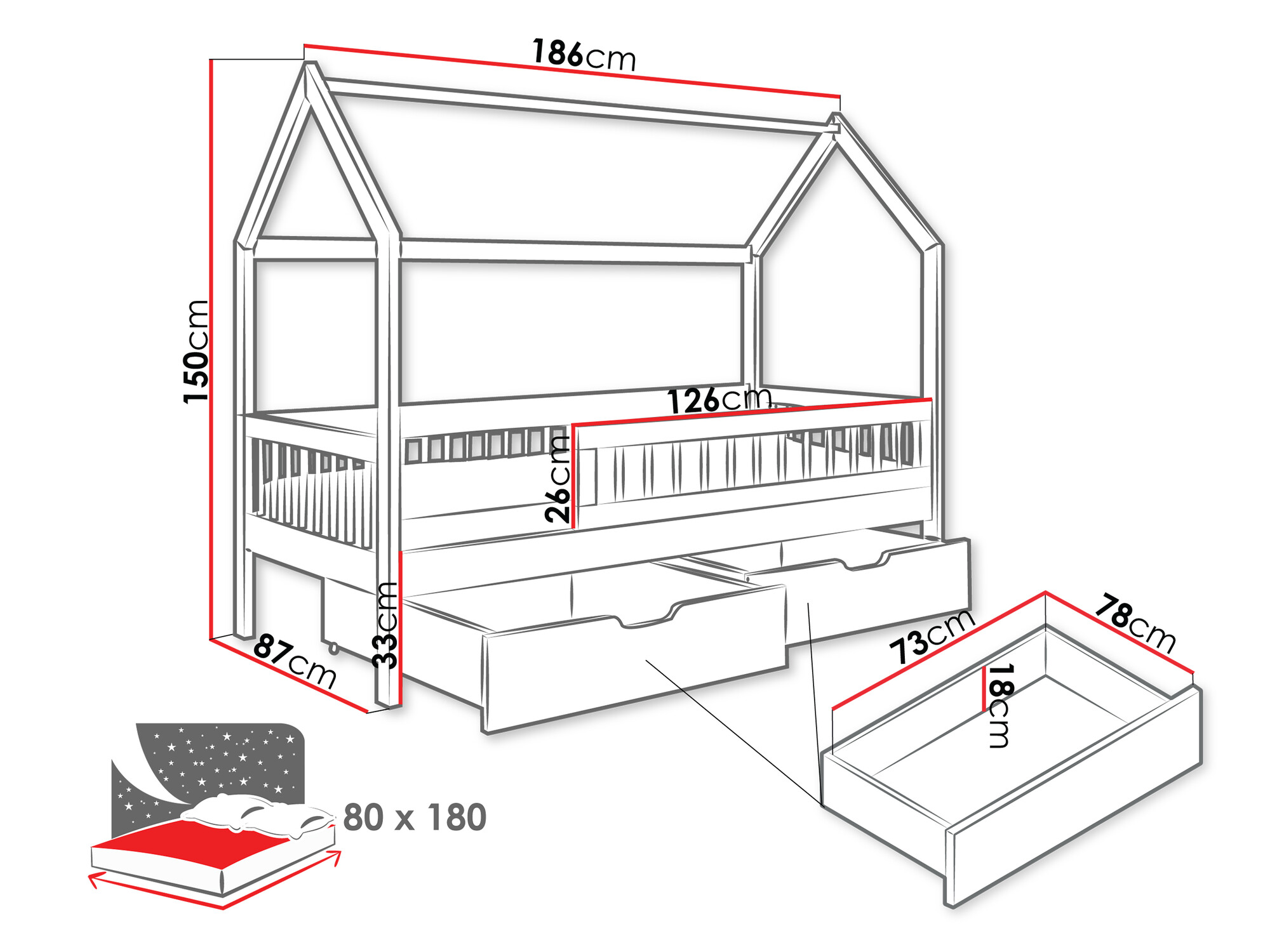 Ágy Henderson 167 (Fehér)