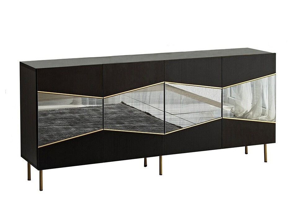 Szekrény Kailua 2210 (Fekete + Aranysárga)