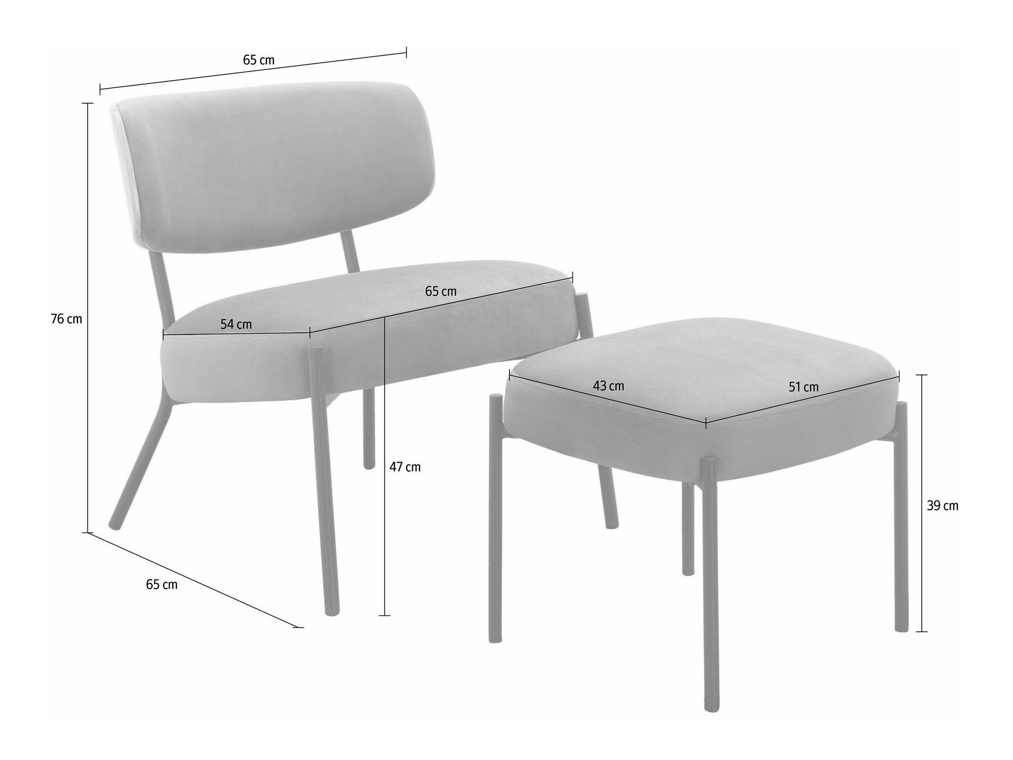 Fotel Denton 1341 (Világosszürke)