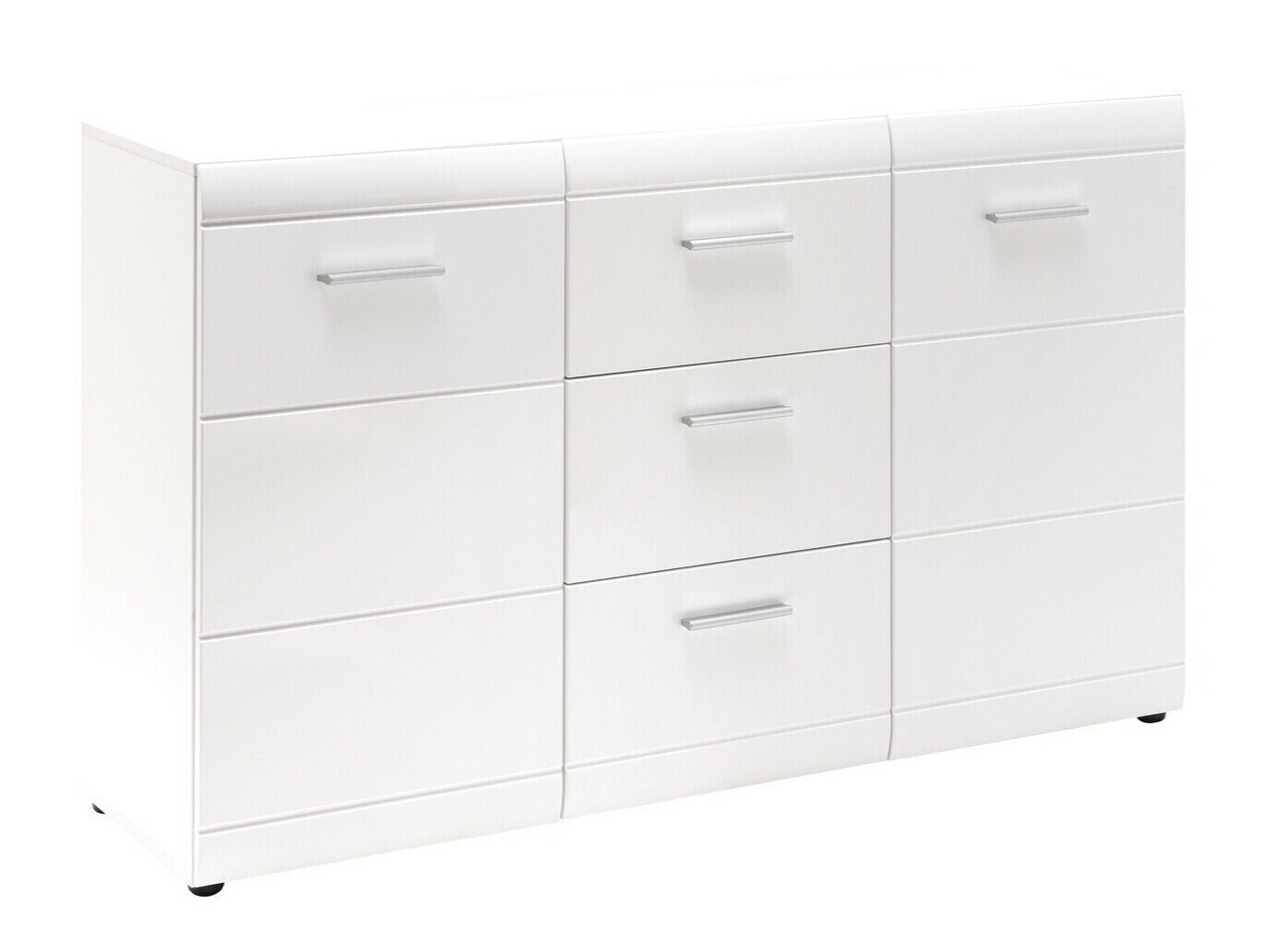 Komód Livromu 108 (Fényes fehér + Fehér)