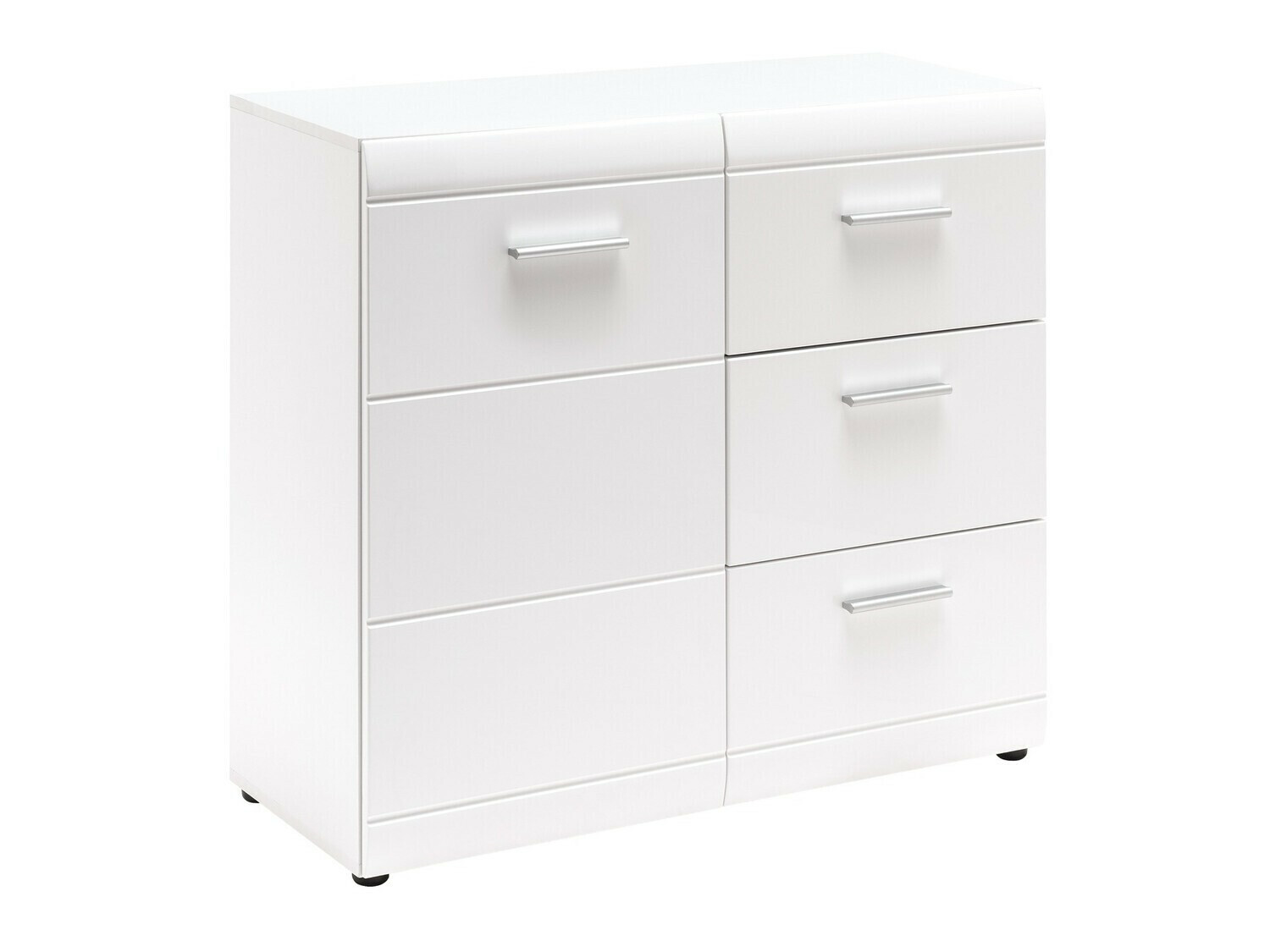 Komód Livromu 109 (Fényes fehér + Fehér)