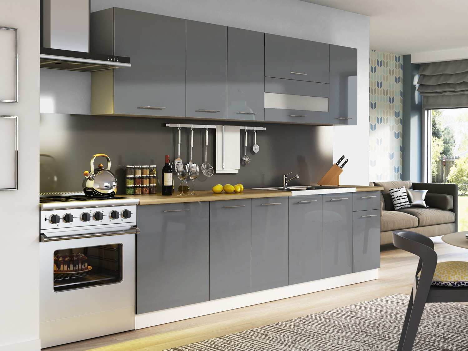 Mosogatógép ajtó Tiffa Grey 123