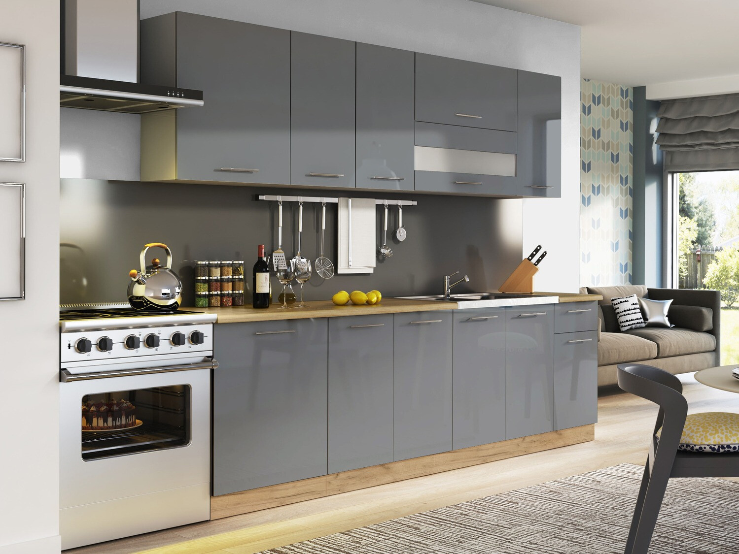 Moduláris szekrény ajtókkal Tiffa Grey 136