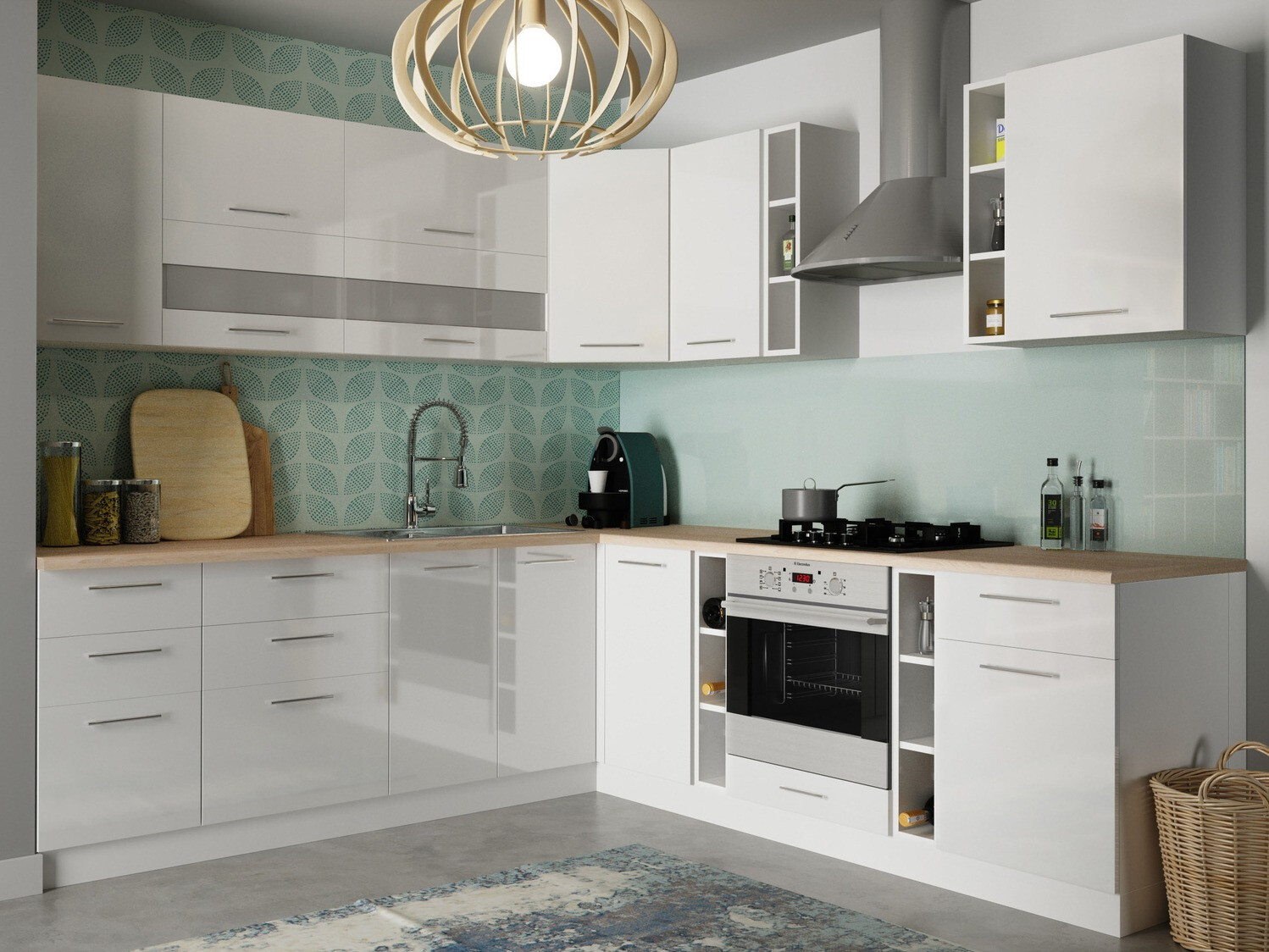 Moduláris szekrény ajtókkal Tiffa White 140