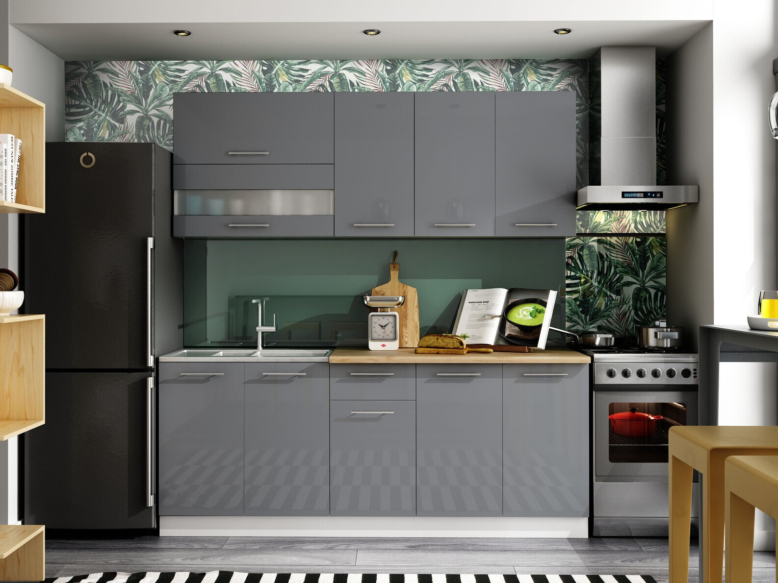 Moduláris szekrény fiókkal és ajtókkal Tiffa Grey 138