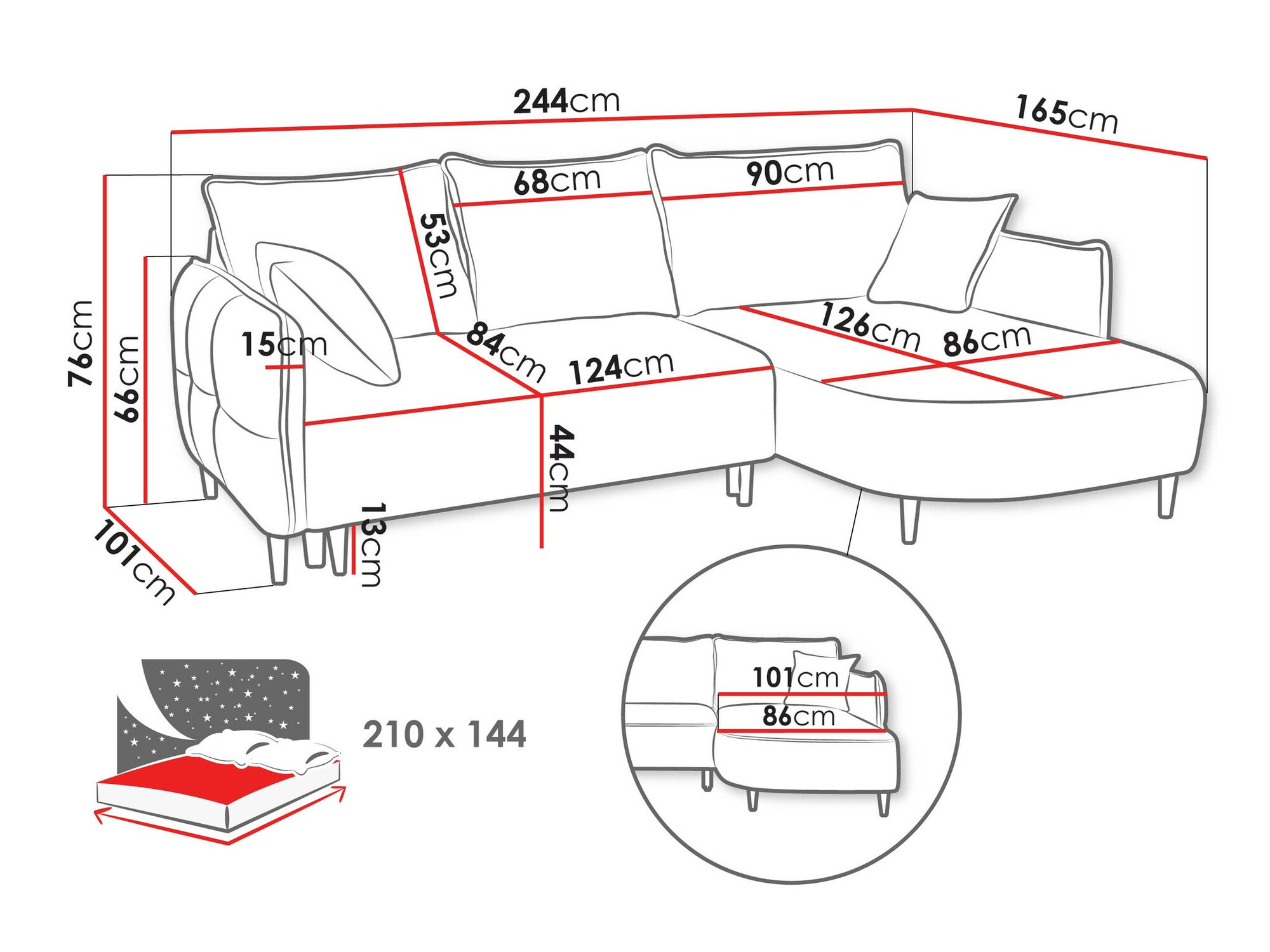 Sarokkanapé TrendyNest 101 (Onega 11)