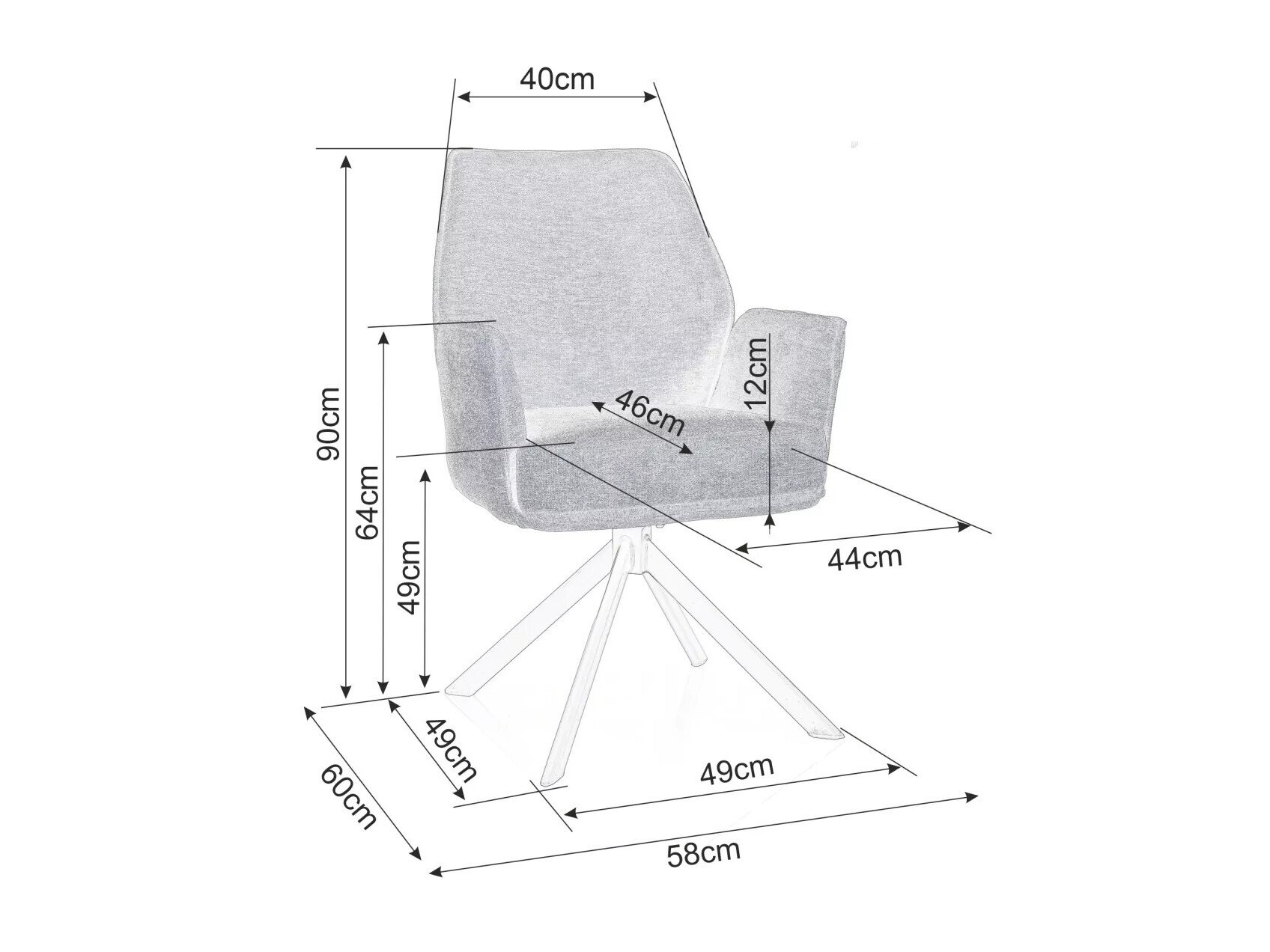 Szék Detroit 423 (Sötétszürke)