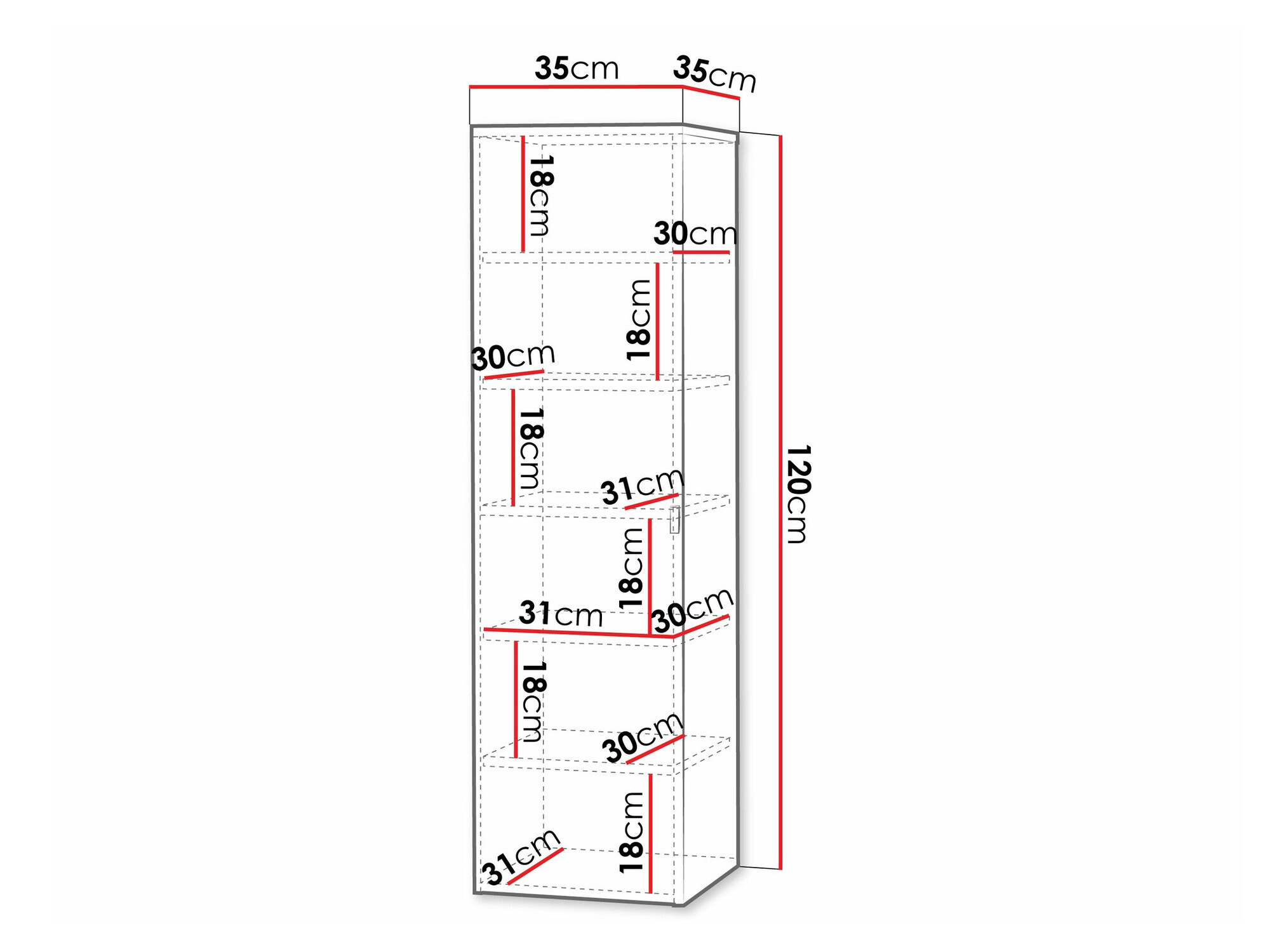 Fali fürdőszoba szekrény Levelbu 108 (Fehér + Fényes fehér)