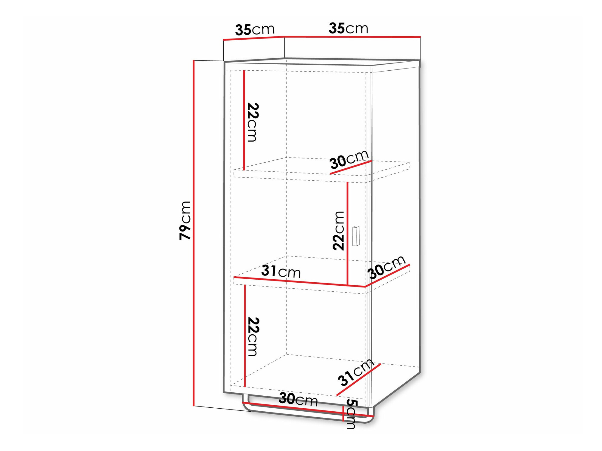 Fali fürdőszoba szekrény Natar I (Fehér + Fényes fehér)