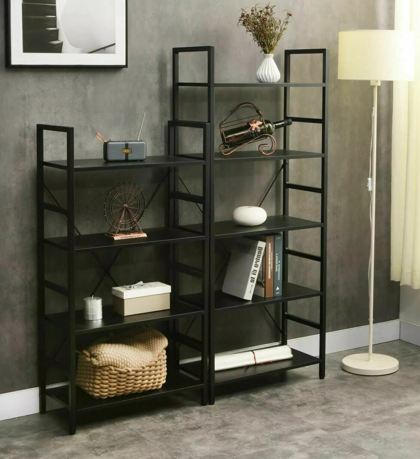 Könyvespolc Detroit 428 (Fekete)