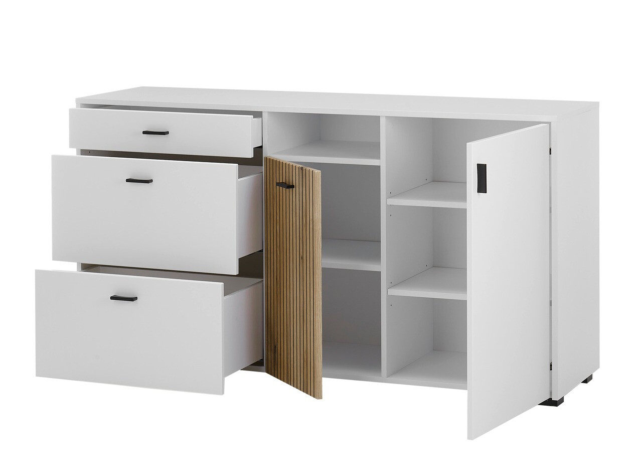 Komód Belmelu 107 (Fehér + Tölgy)