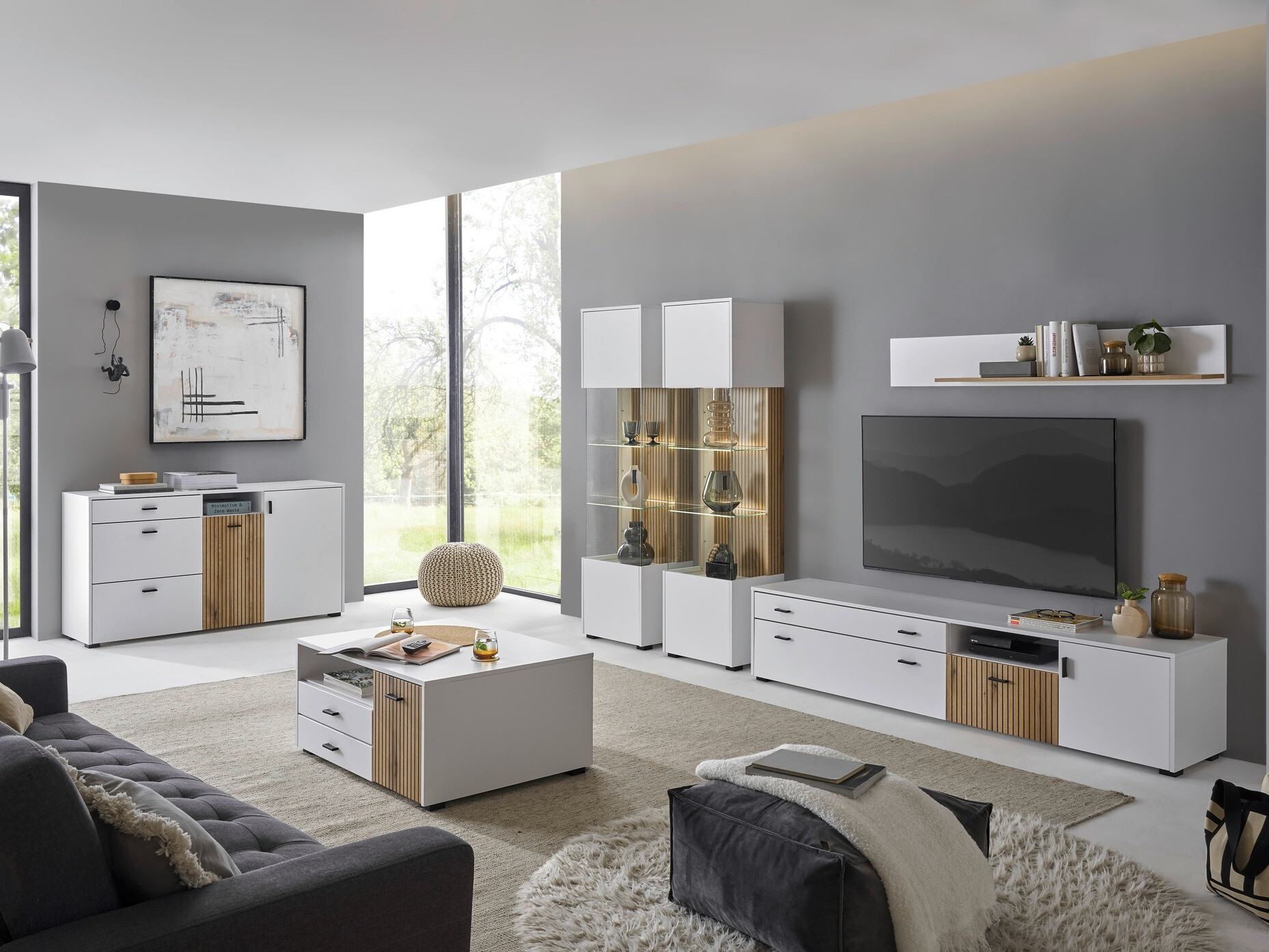 Komód Belmelu 107 (Fehér + Tölgy)