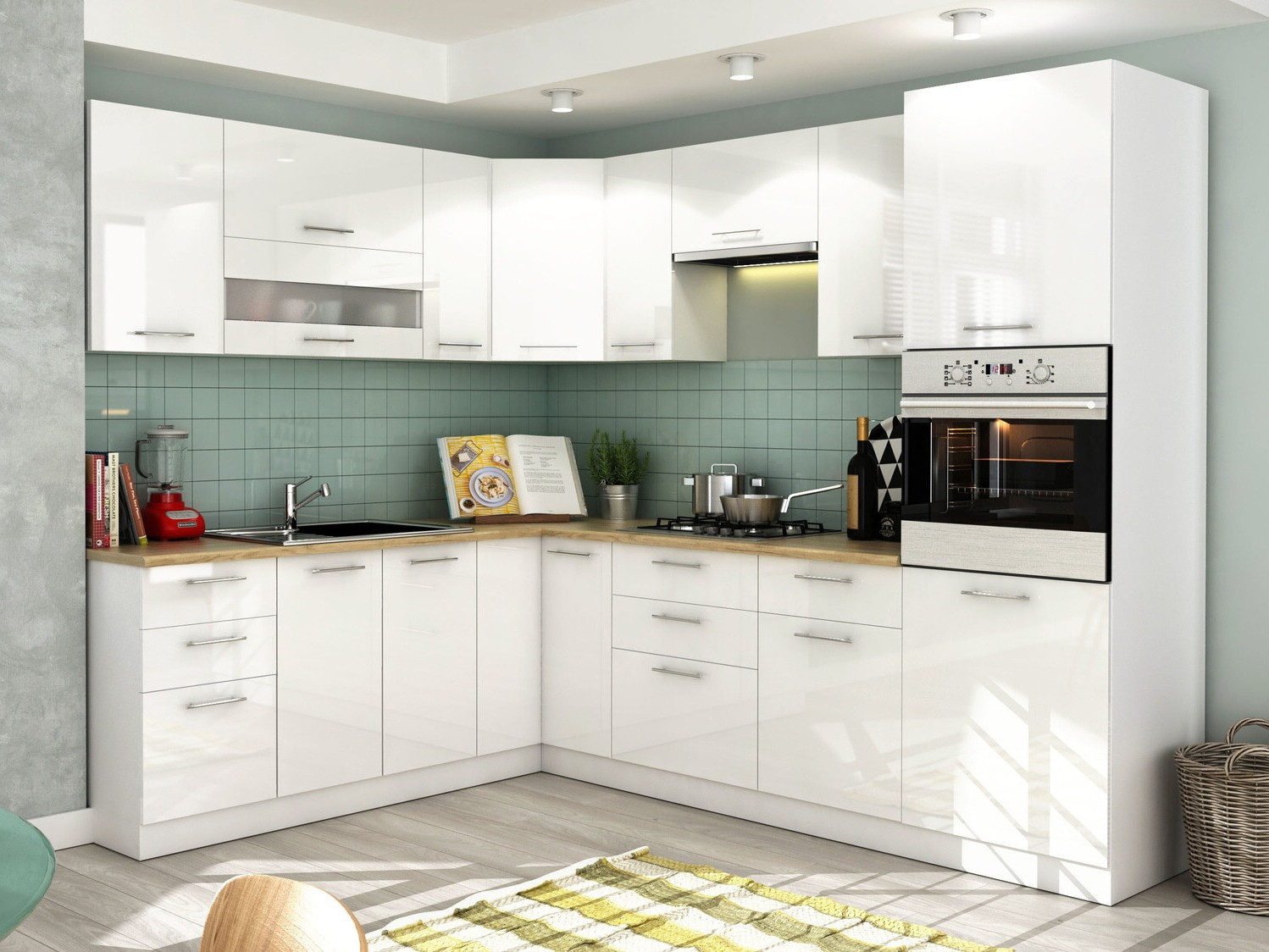 Moduláris sarokszekrény Tiffa White 148