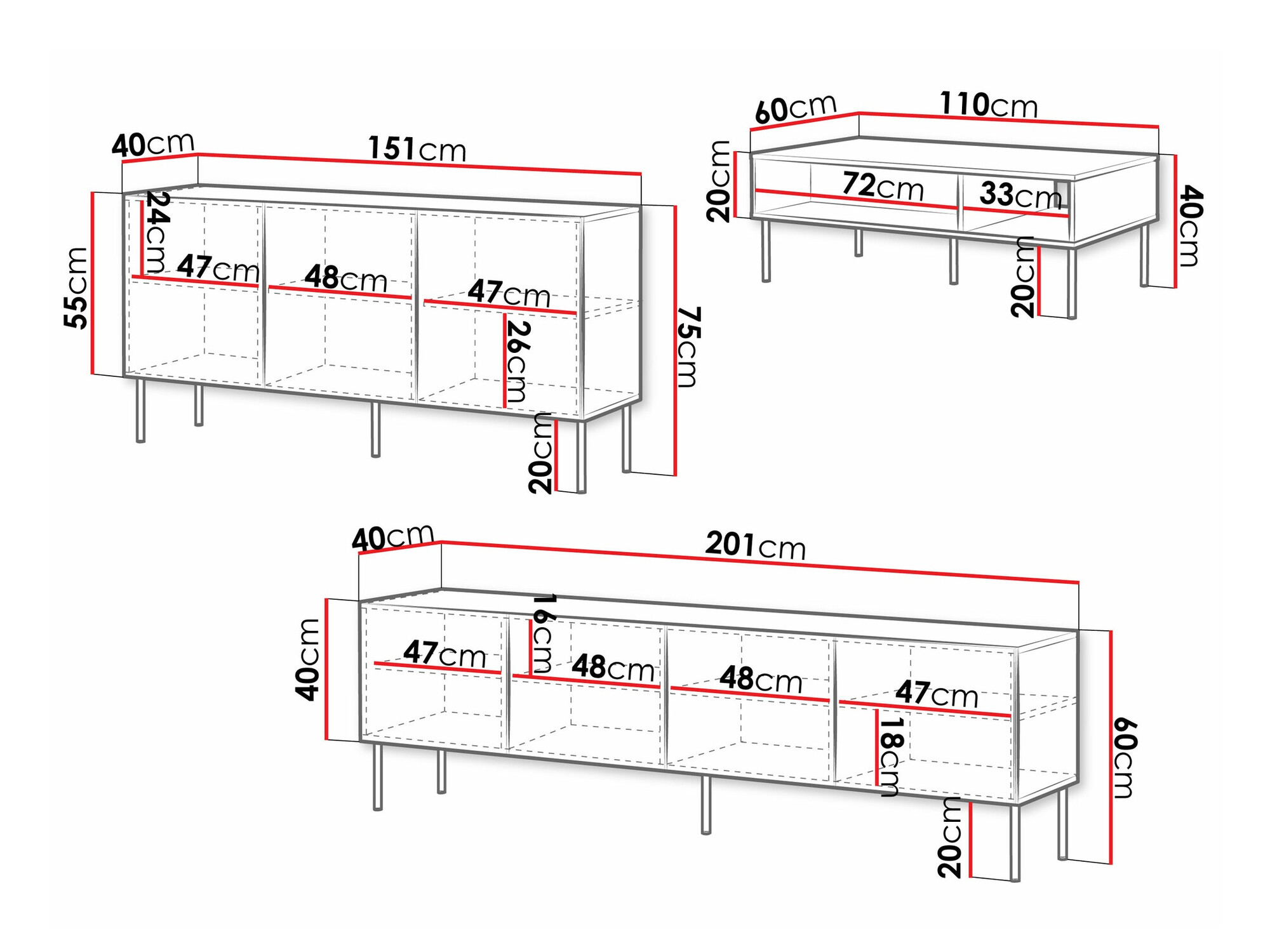 Nappali szett Monciru 107 (Fehér)