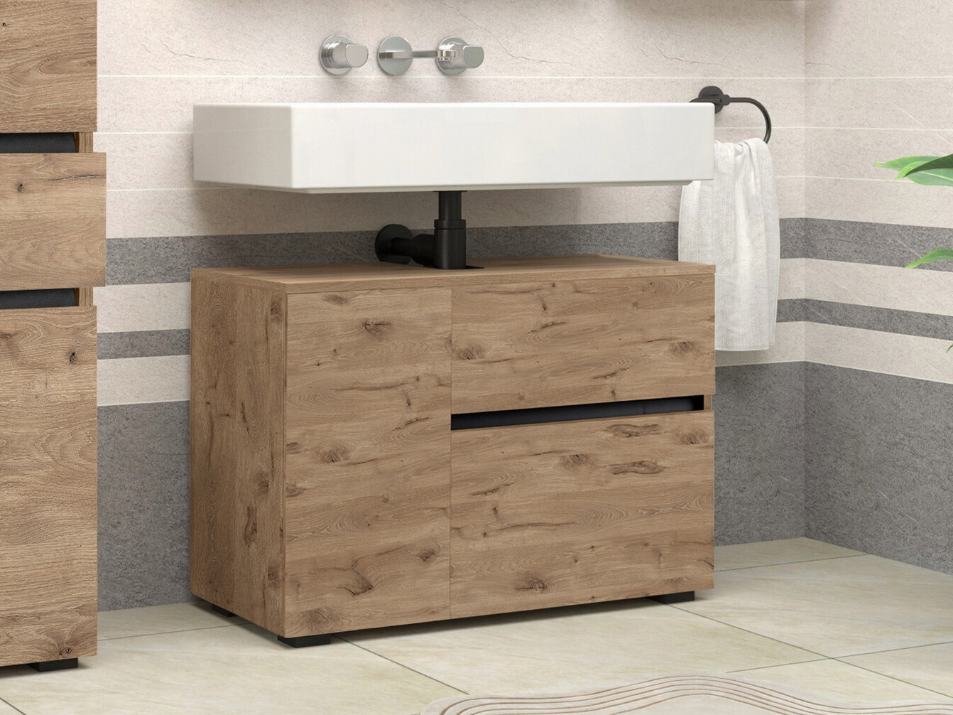 Fali szekrény mosdónak Soncamu 107 (Tölgy)