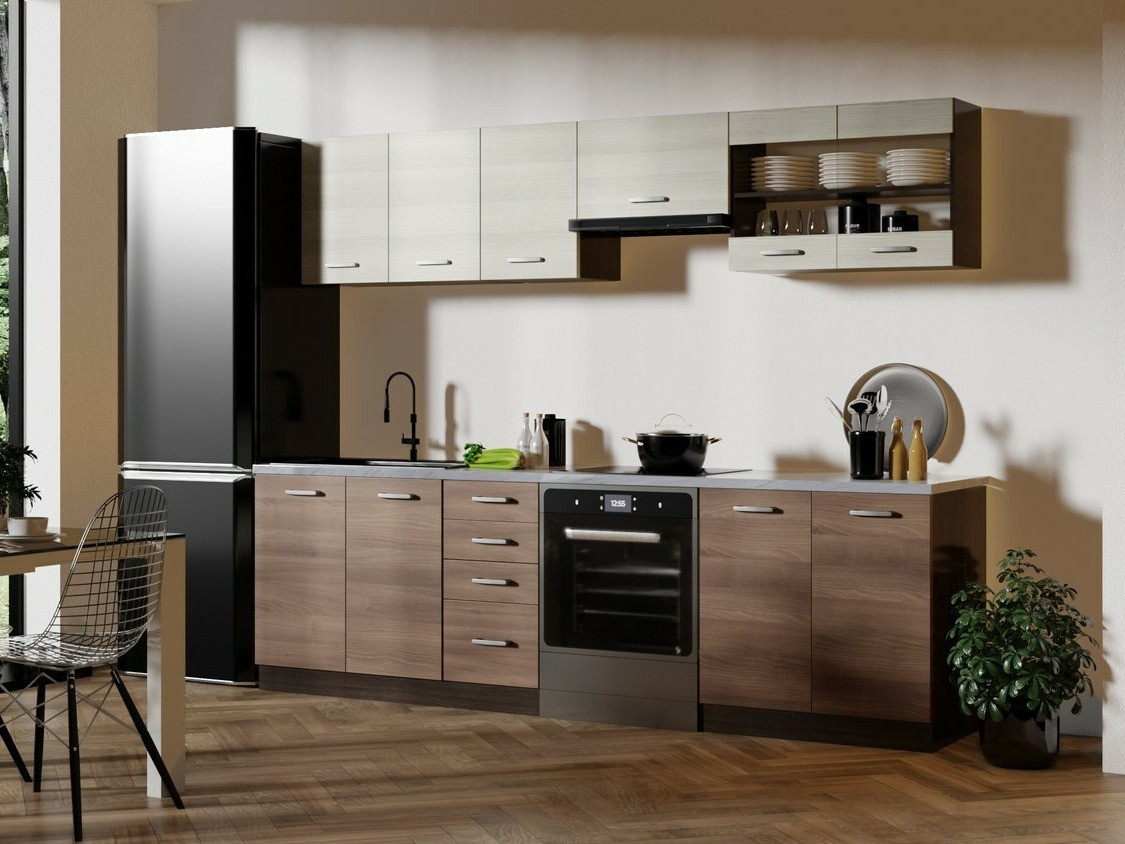 Konyhabútor Houston 1138 (Sötét tölgy + Világos tölgy)