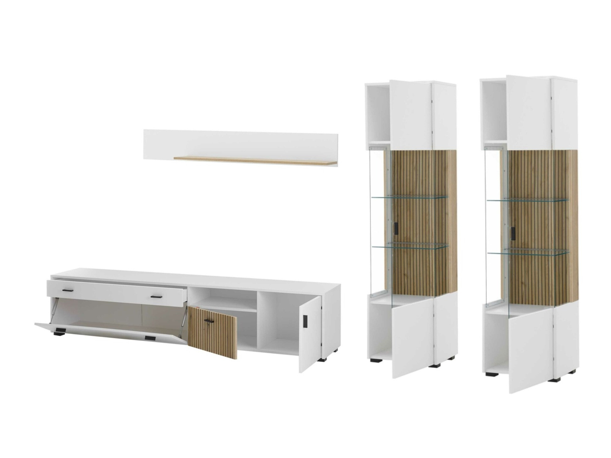 Nappali szett Belmelu 117 (Fehér + Tölgy)