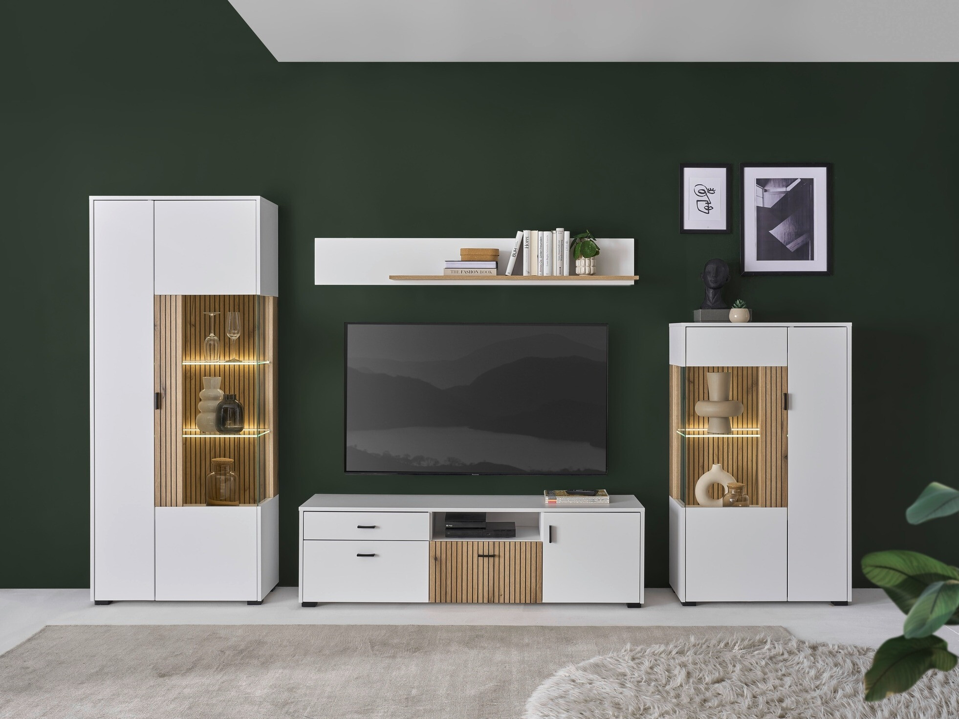 Nappali szett Belmelu 118 (Fehér + Tölgy)