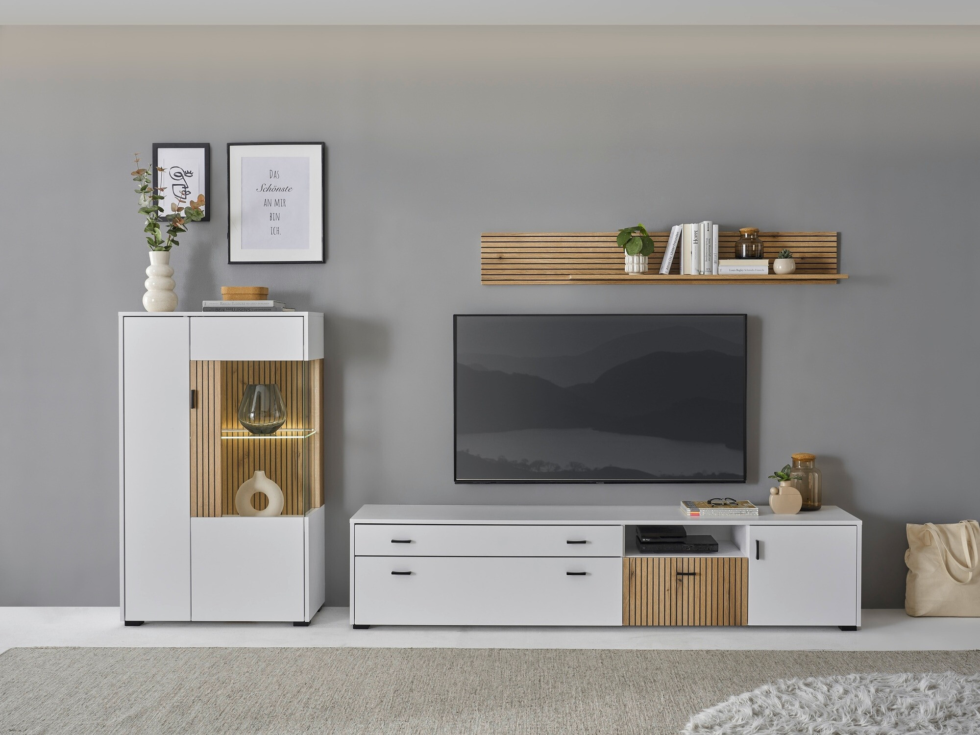 Nappali szett Belmelu 119 (Fehér + Tölgy)