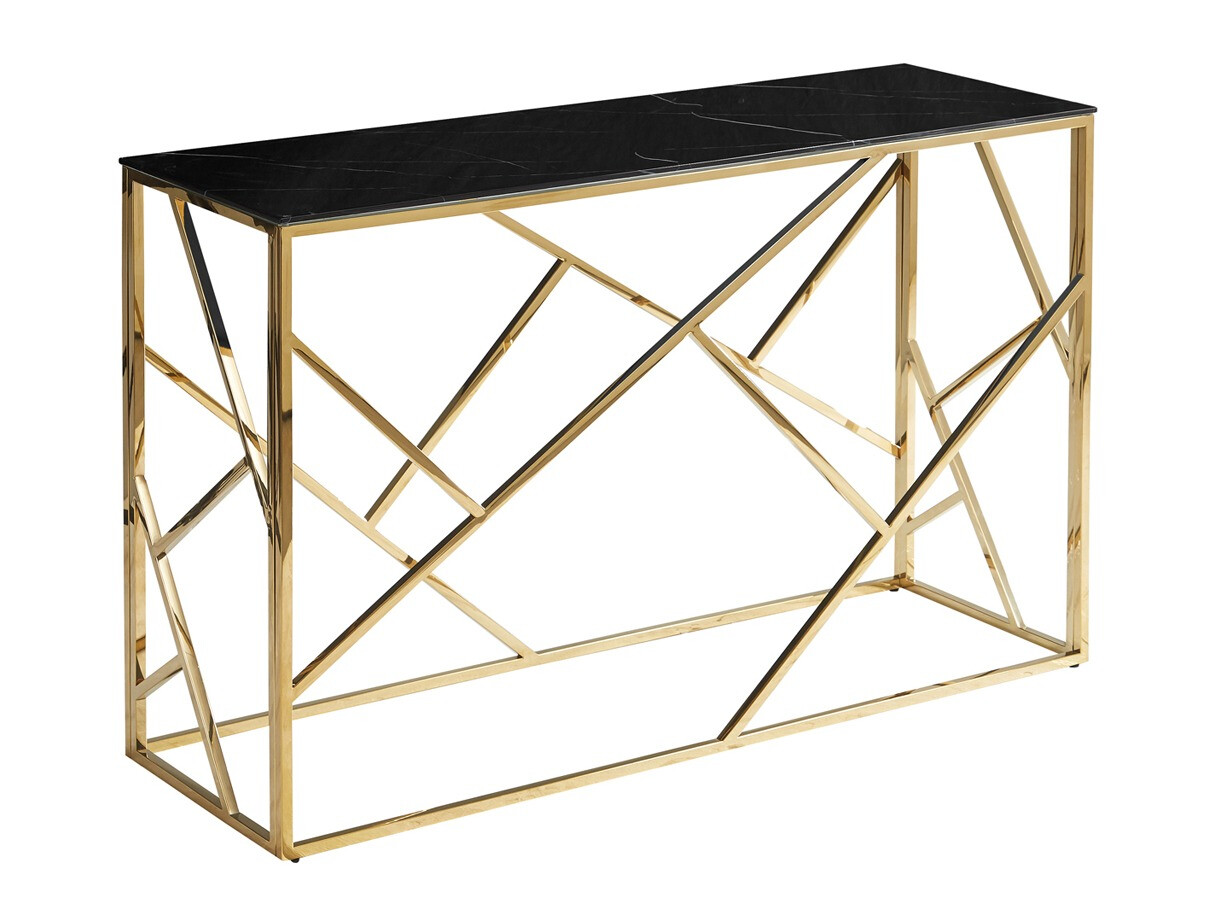 Konzolasztal Detroit 459 (Aranysárga + Fekete márvány)