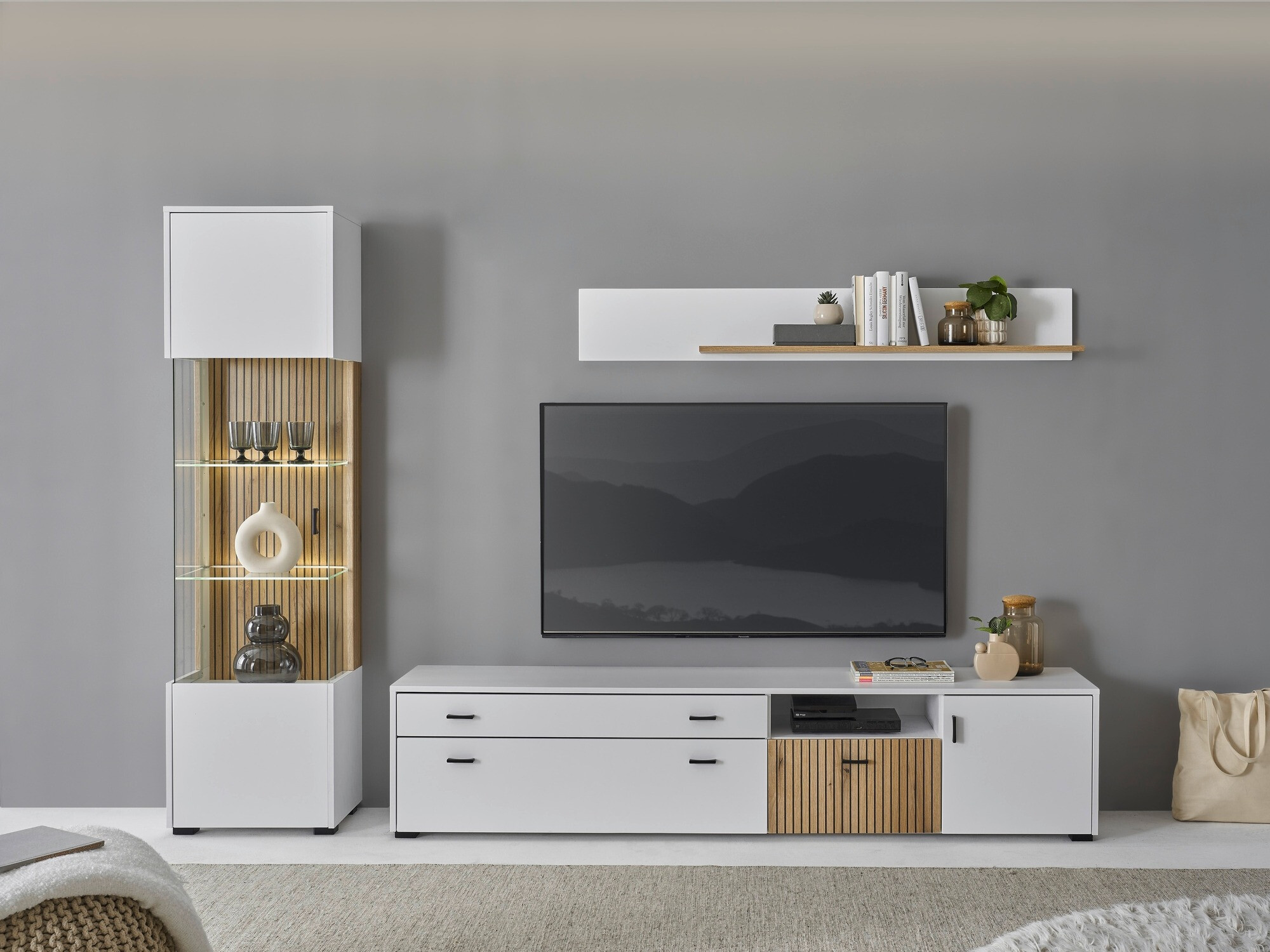 Nappali szett Belmelu 121 (Fehér + Tölgy)