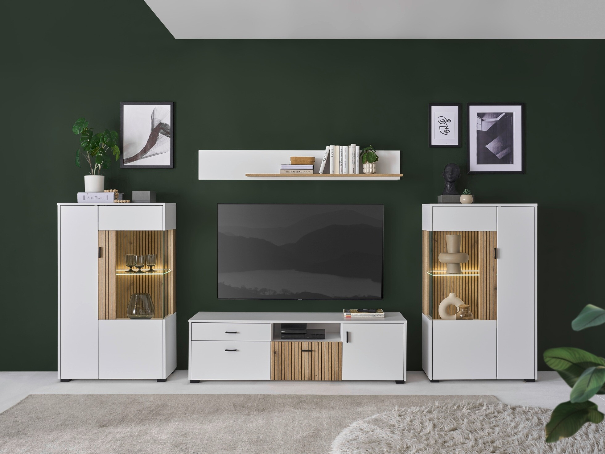 Nappali szett Belmelu 122 (Fehér + Tölgy)