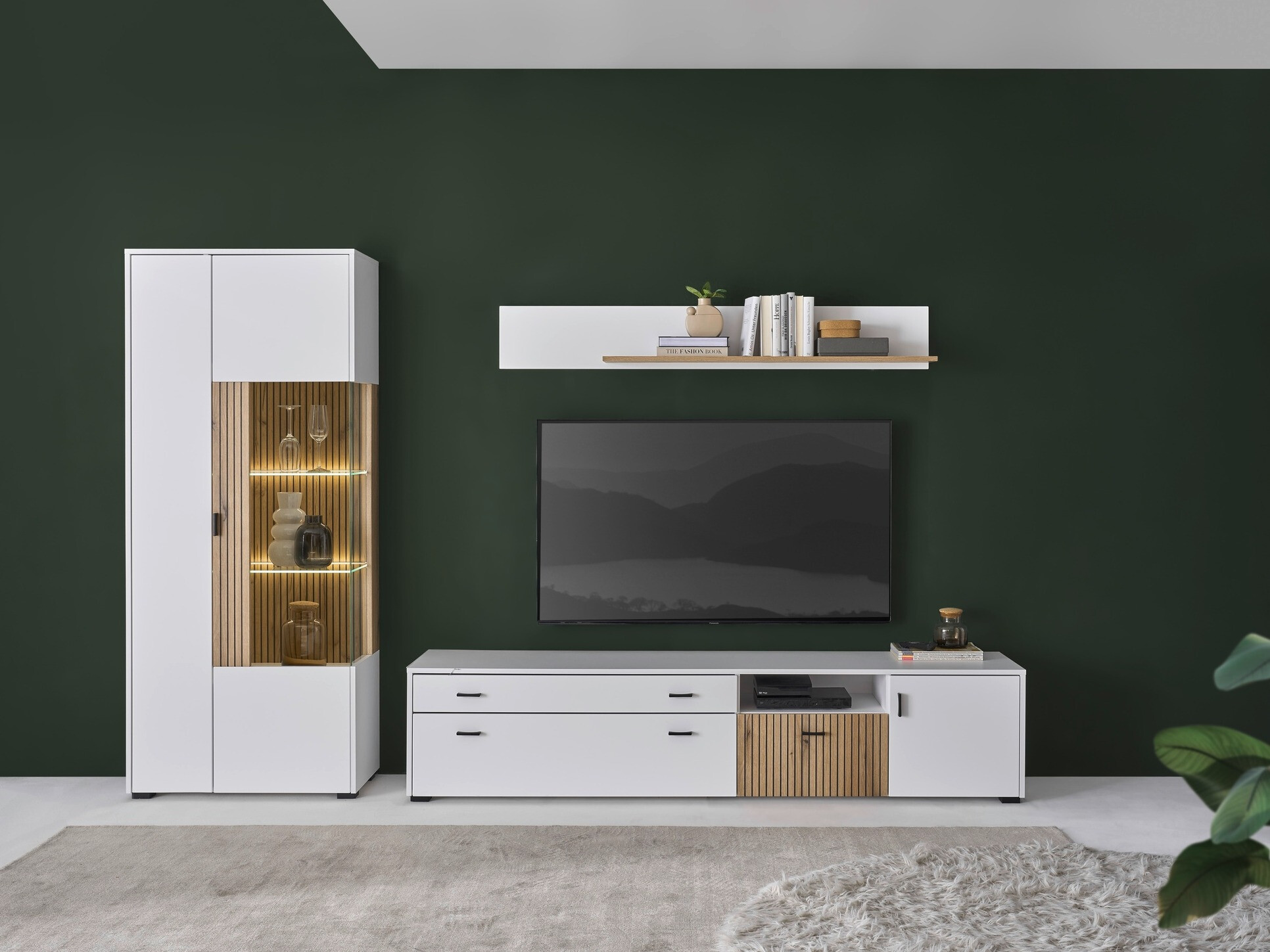 Nappali szett Belmelu 124 (Fehér + Tölgy)