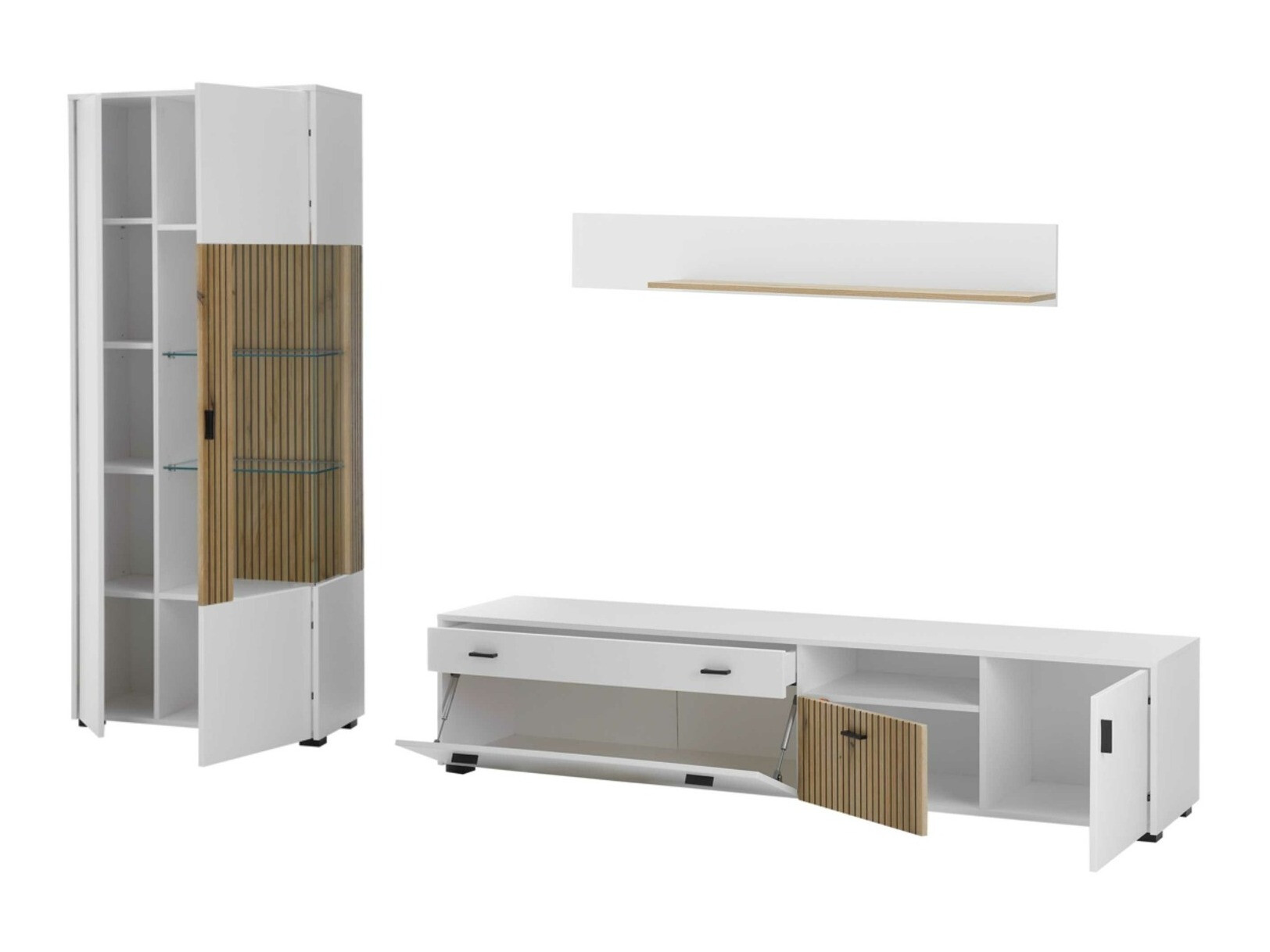 Nappali szett Belmelu 124 (Fehér + Tölgy)