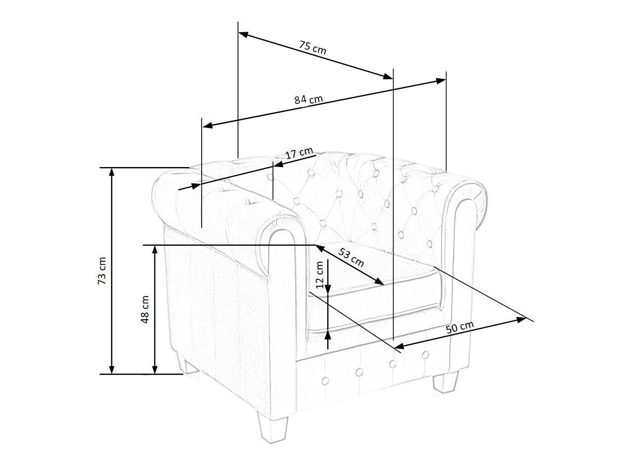 Chesterfield fotel Houston 1352 (Szürke)