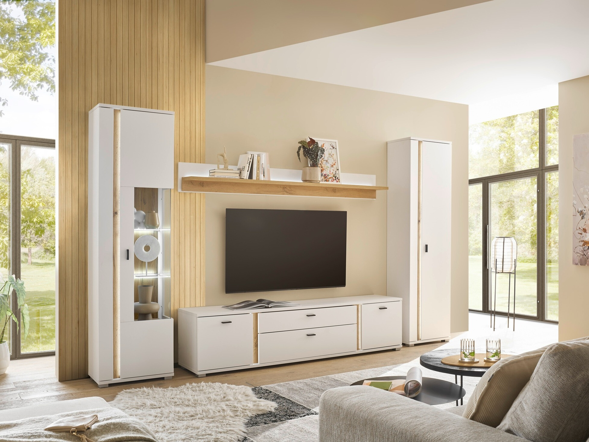 Könyvespolc Avimavi 100 (Fehér + Wotan tölgy)