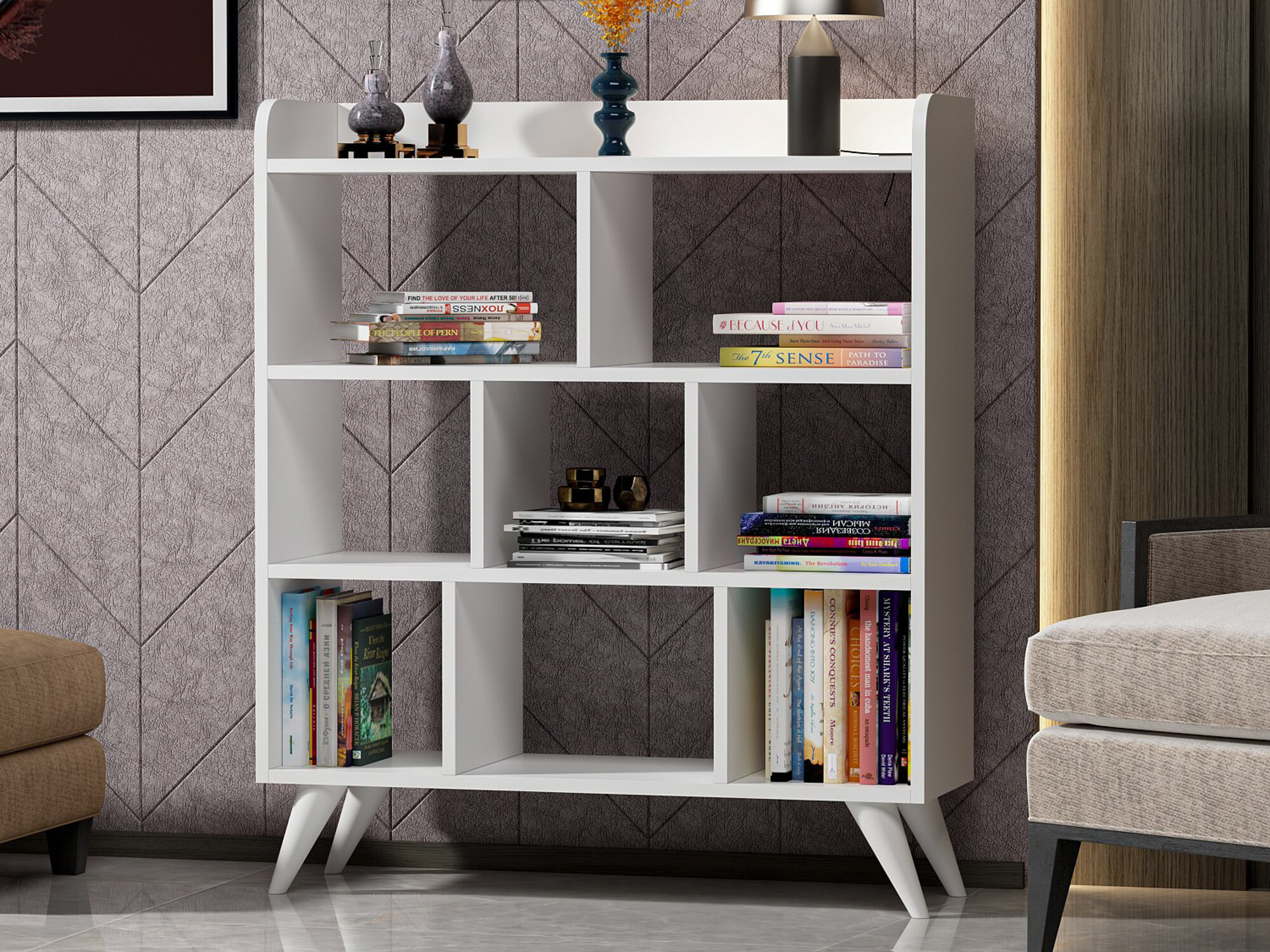 Könyvespolc Kailua 2584 (Fehér)