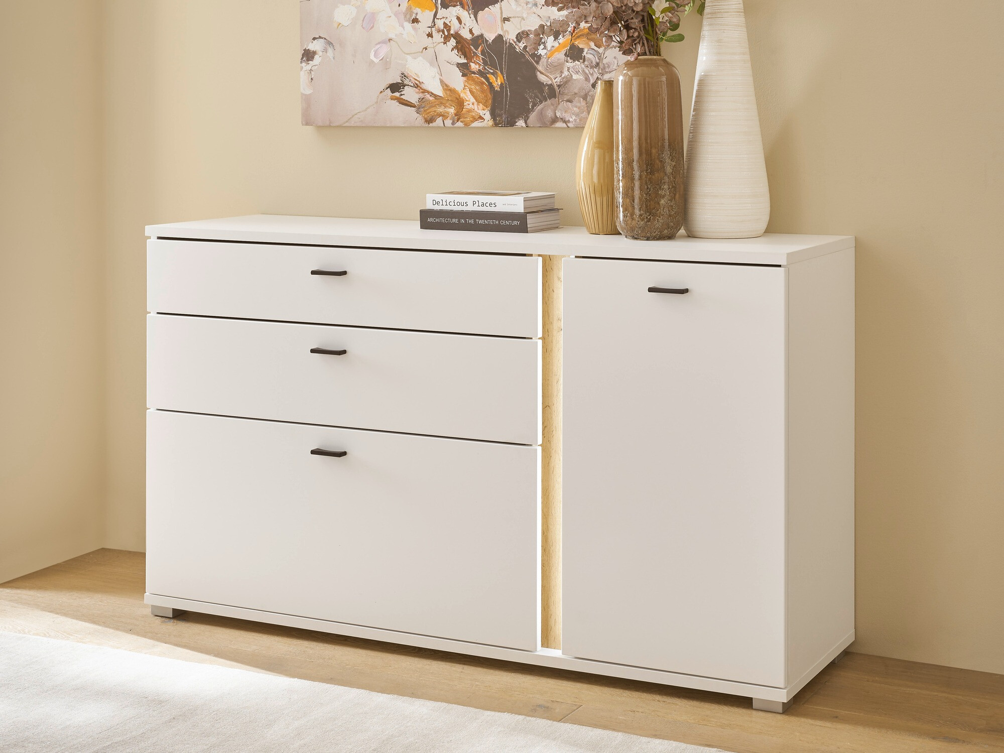 Komód Avimavi 106 (Fehér + Wotan tölgy)