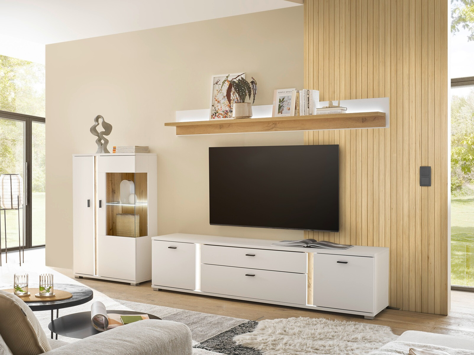 Szekrény Avimavi 102 (Fehér + Wotan tölgy)