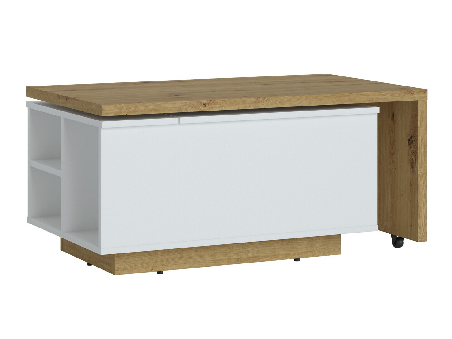 Kihajtható dohányzóasztal Ontario 133 (Fehér + Artisan tölgy)