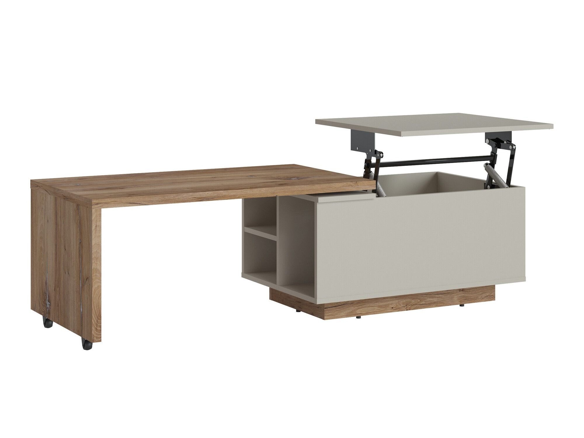 Kihajtható dohányzóasztal Ontario 133 (Szürke + Sötét tölgy)