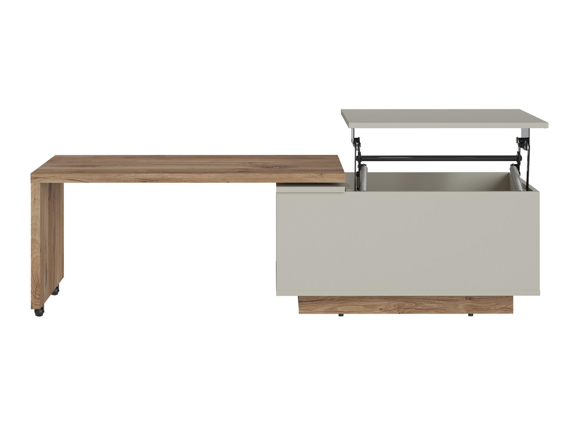 Kihajtható dohányzóasztal Ontario 133 (Szürke + Sötét tölgy)