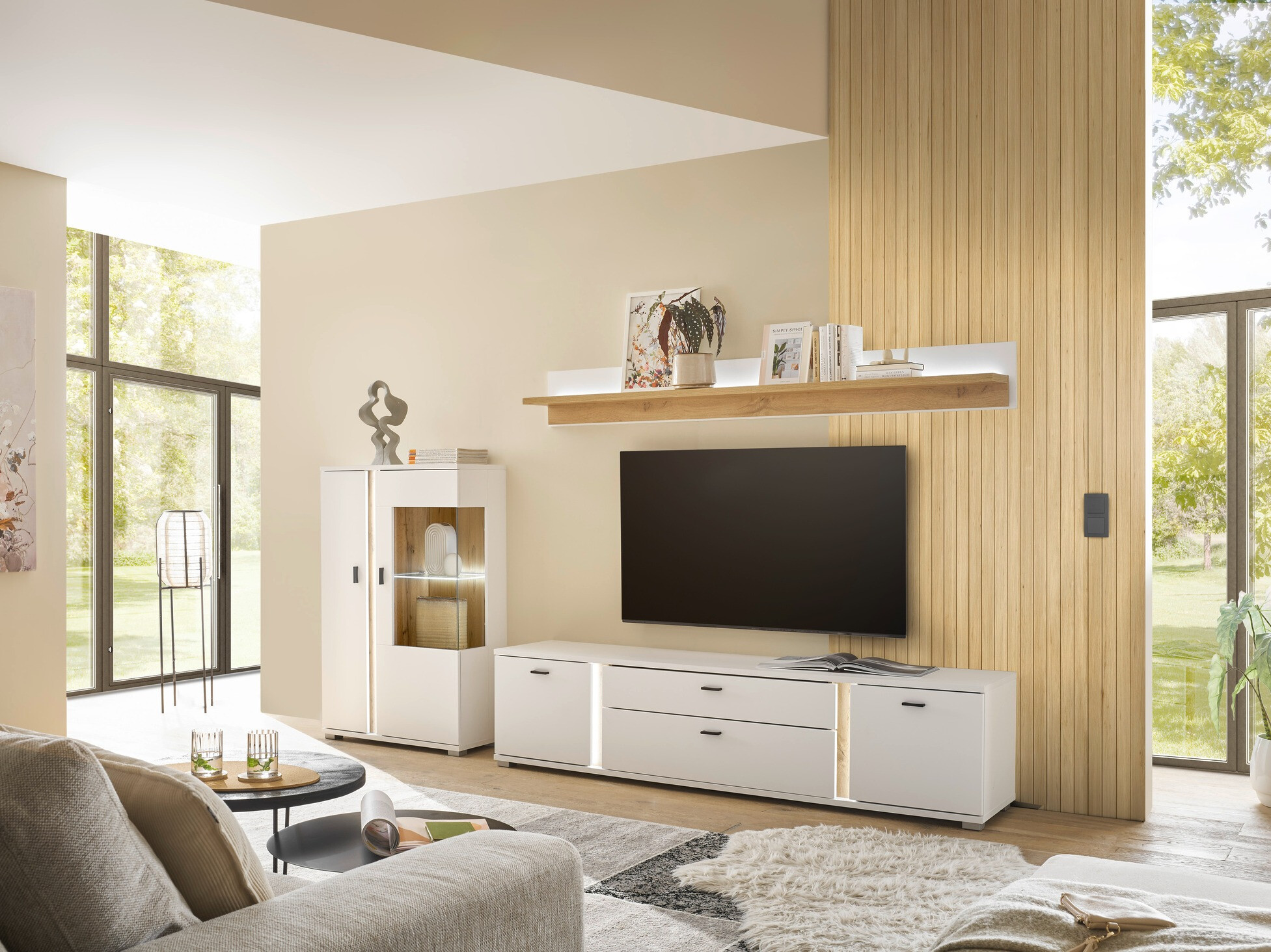 Nappali szett Avimavi 114 (Fehér + Wotan tölgy)