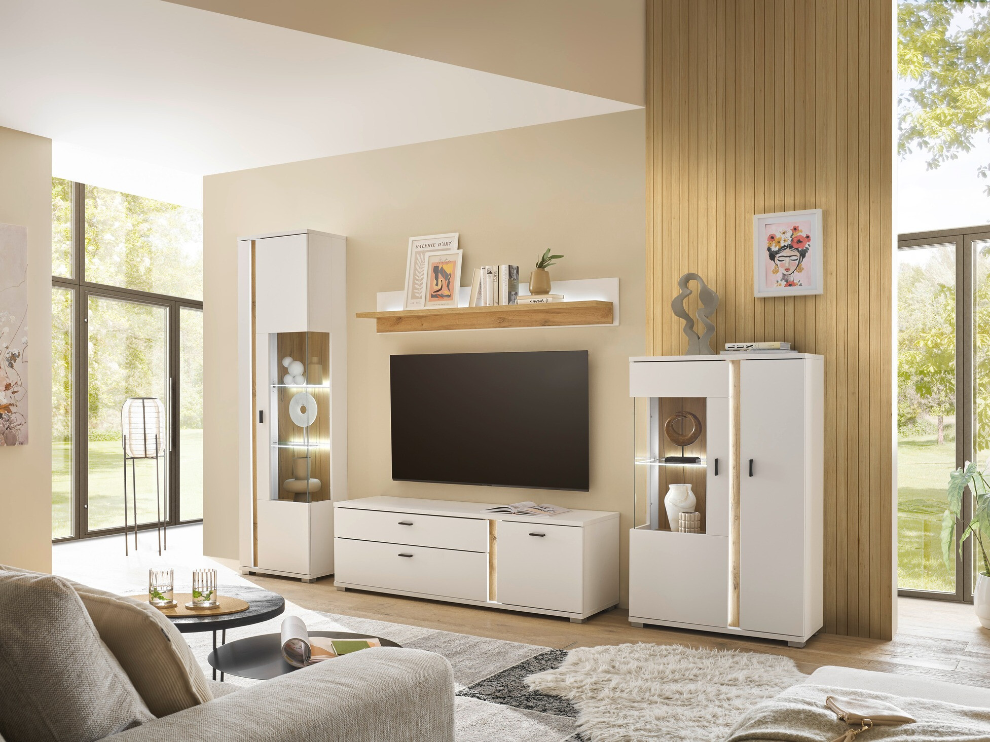 Nappali szett Avimavi 115 (Fehér + Wotan tölgy)