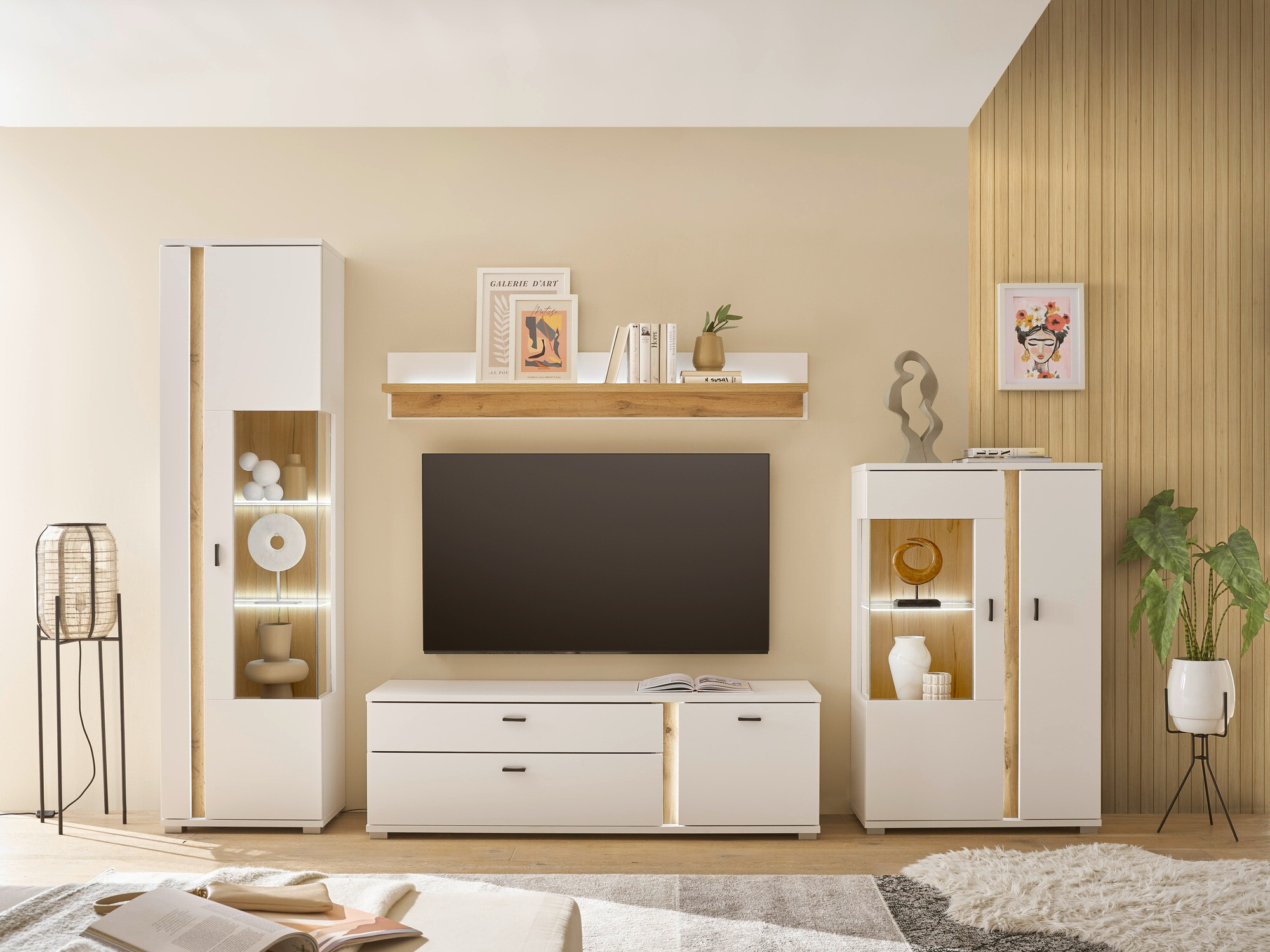 Nappali szett Avimavi 115 (Fehér + Wotan tölgy)