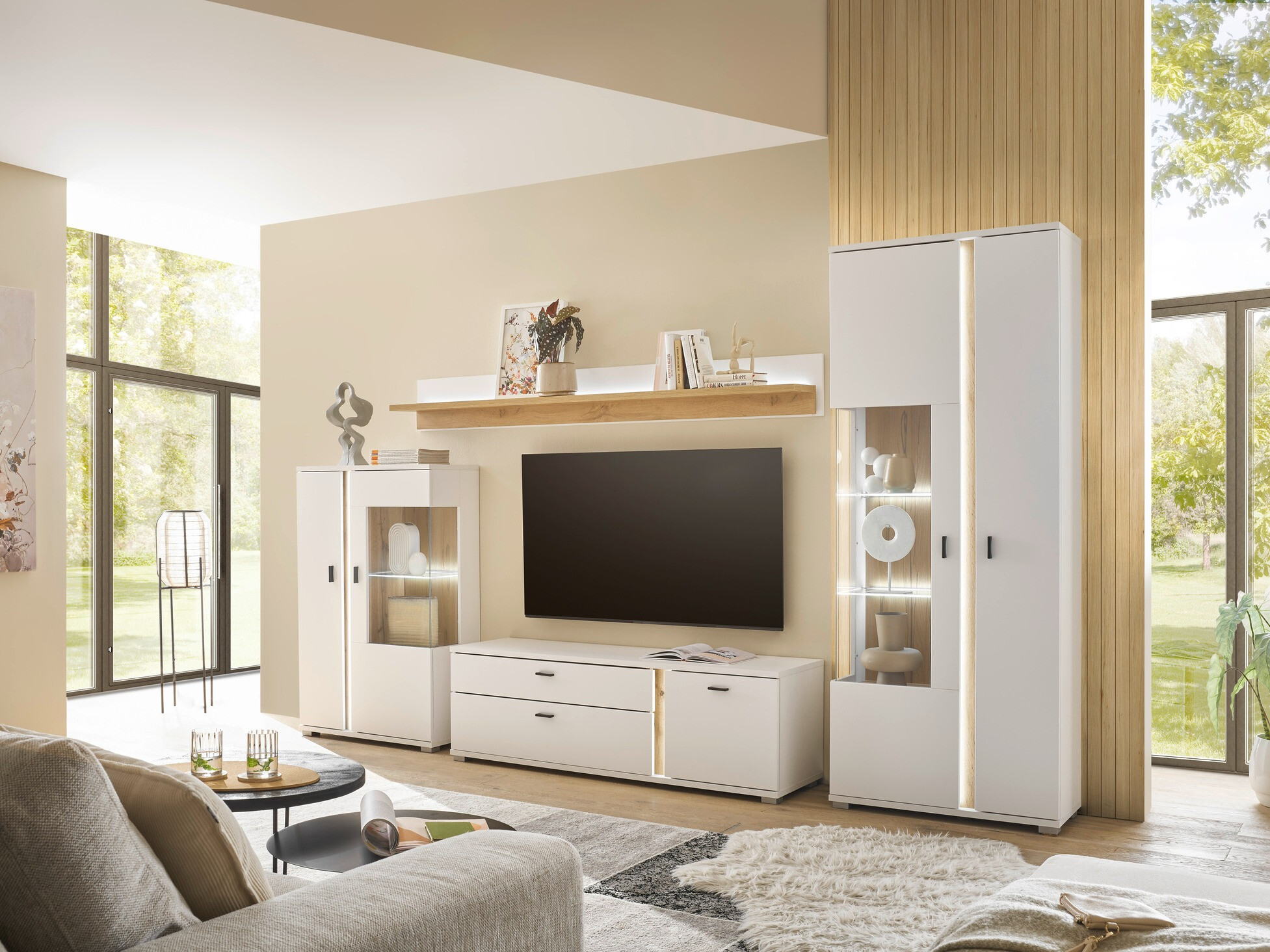 Nappali szett Avimavi 117 (Fehér + Wotan tölgy)