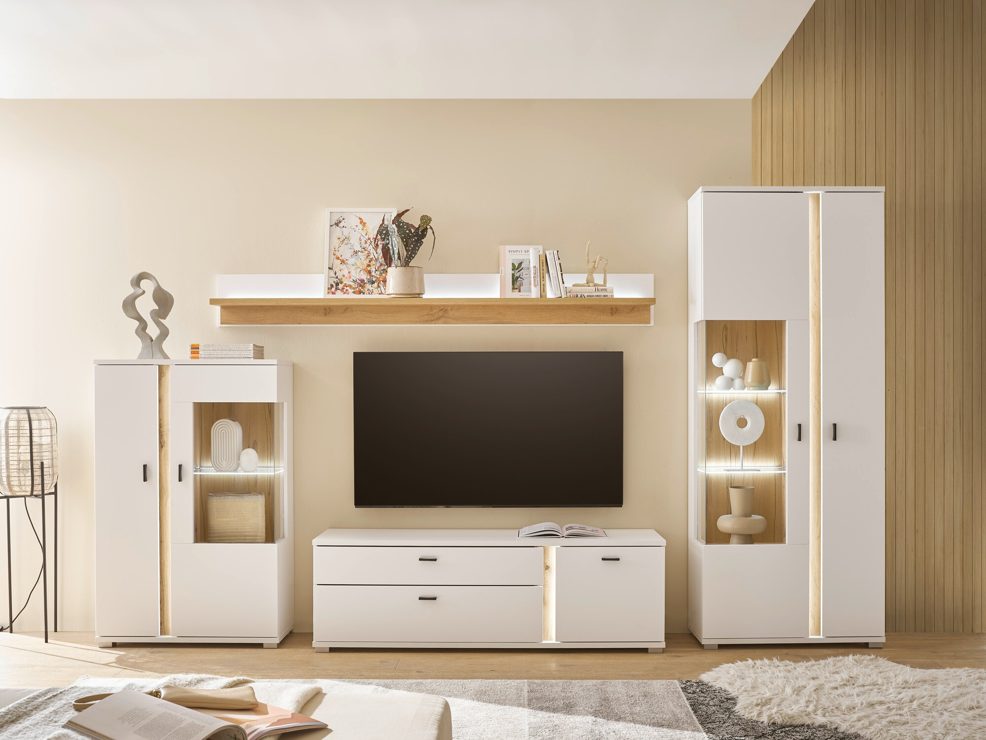 Nappali szett Avimavi 117 (Fehér + Wotan tölgy)