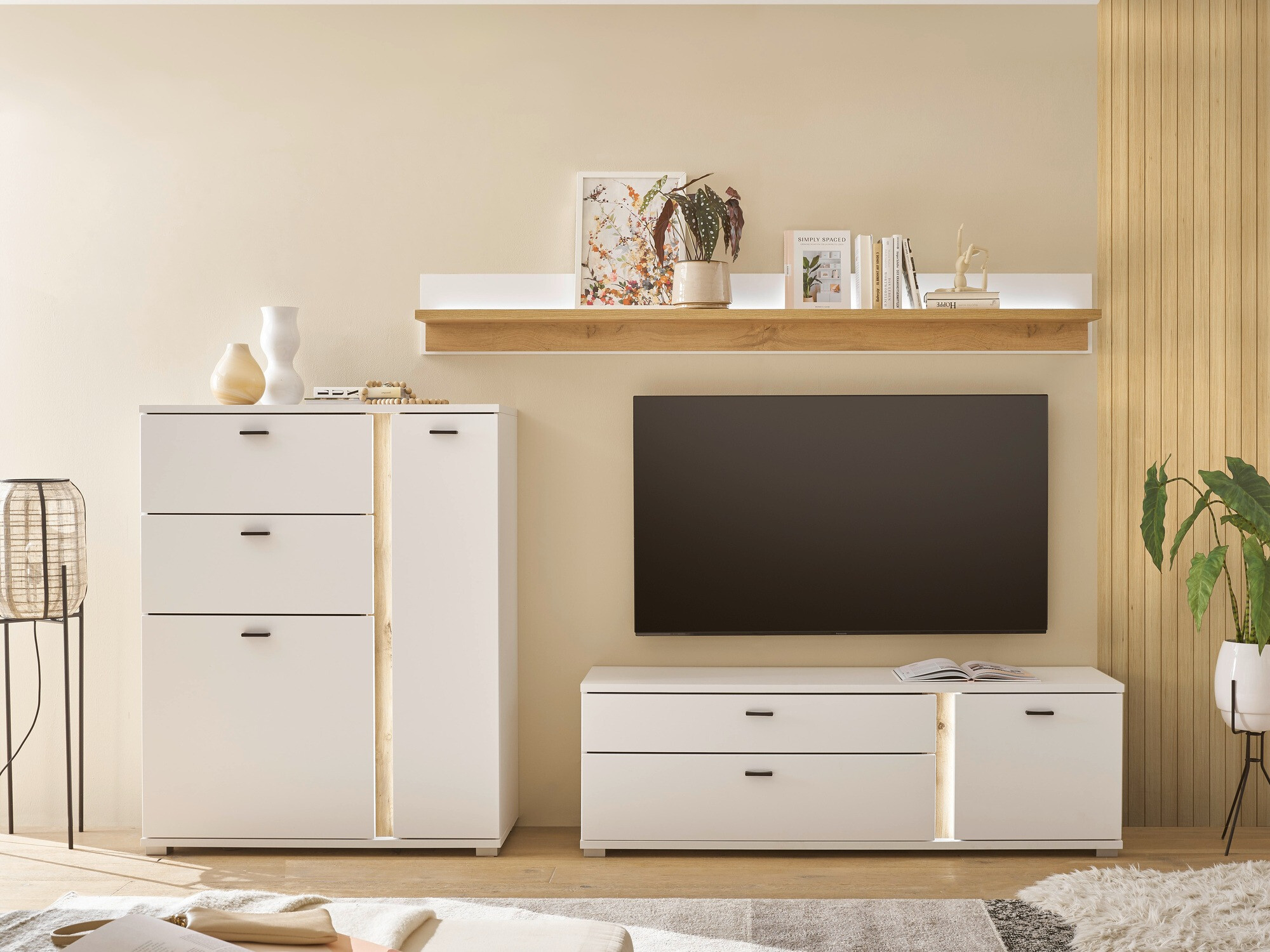 Nappali szett Avimavi 119 (Fehér + Wotan tölgy)