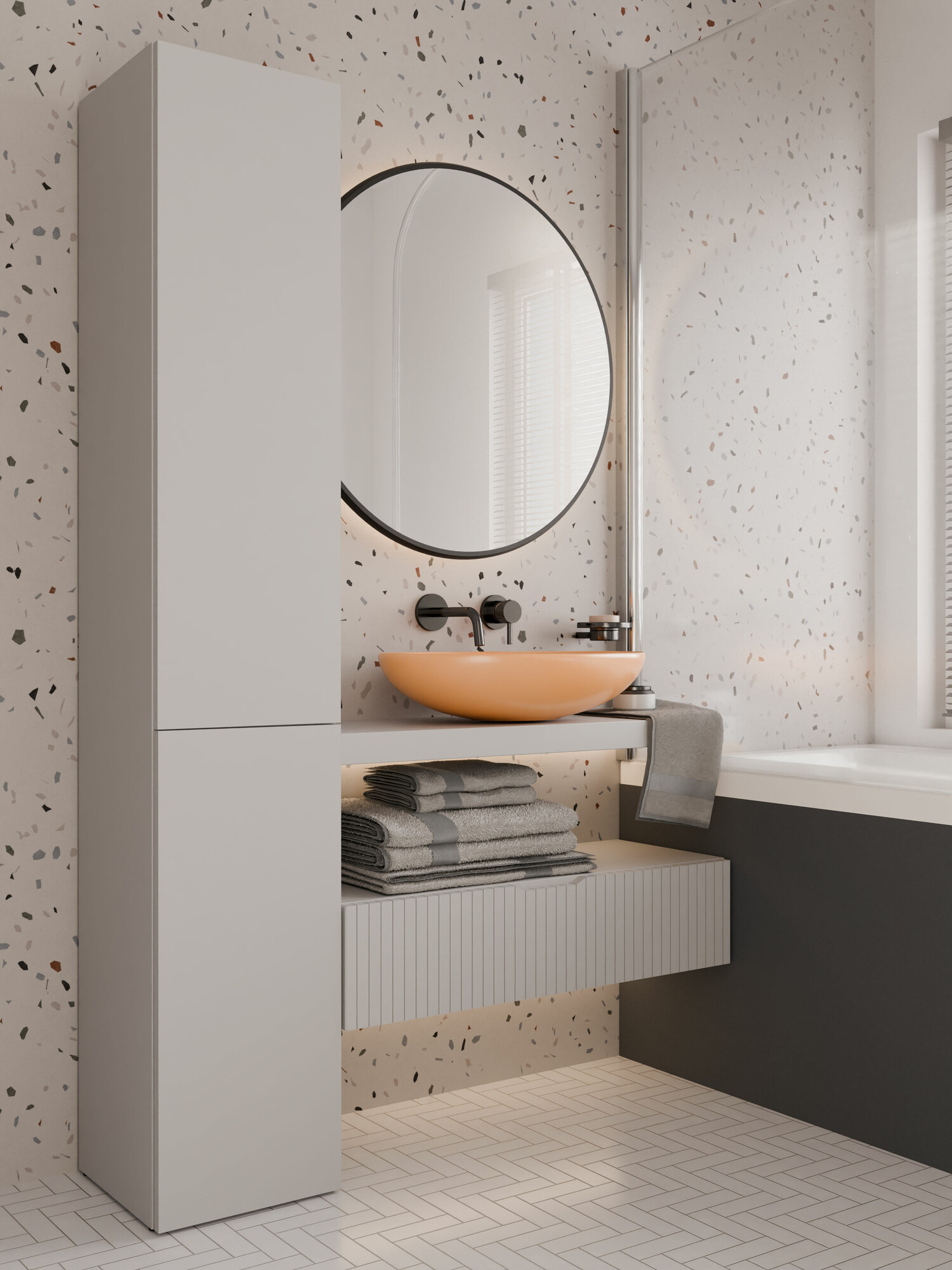 Álló fürdőszoba szekrény Nolmaru 111 (Kasmír)