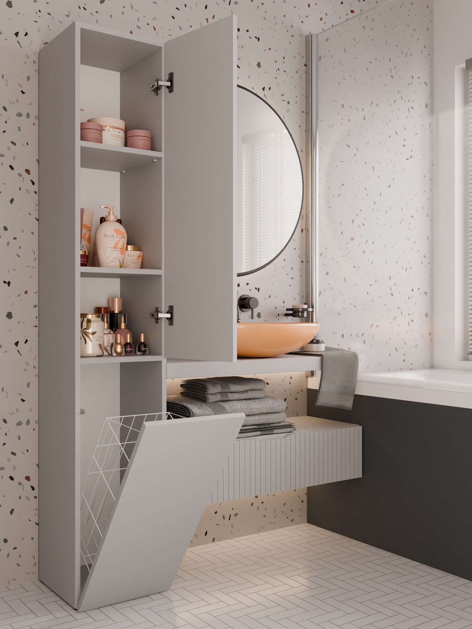 Álló fürdőszoba szekrény Nolmaru 111 (Kasmír)